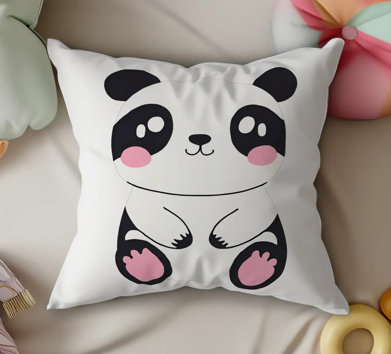 panda kawaii 1 cuscino da Rezh creations