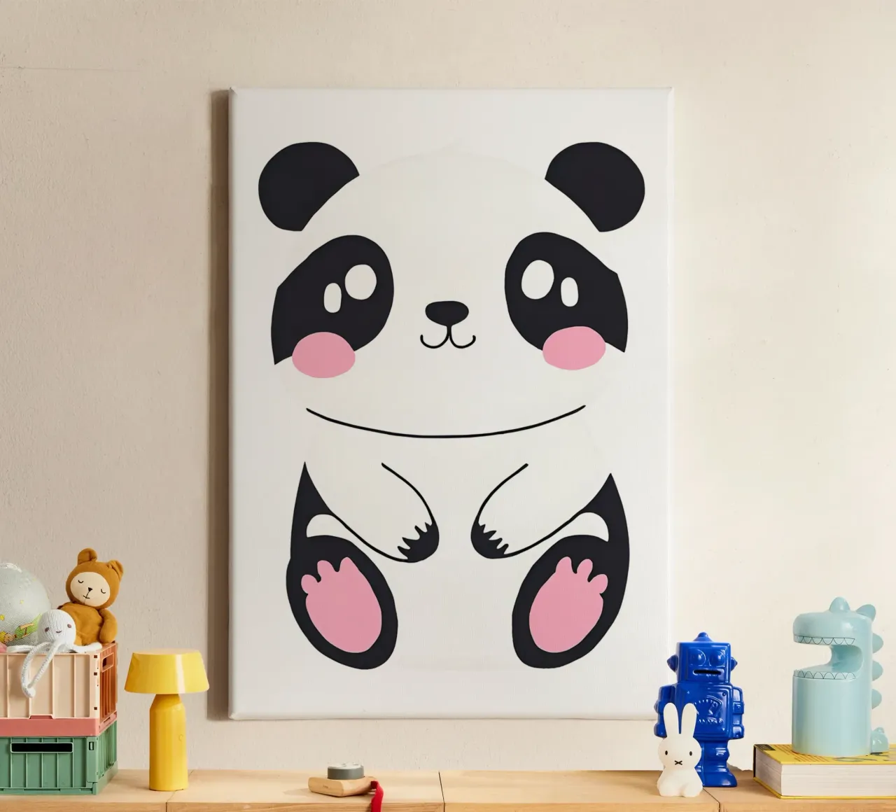 panda kawaii 1 tela con Cornice a cassetta da Rezh creations