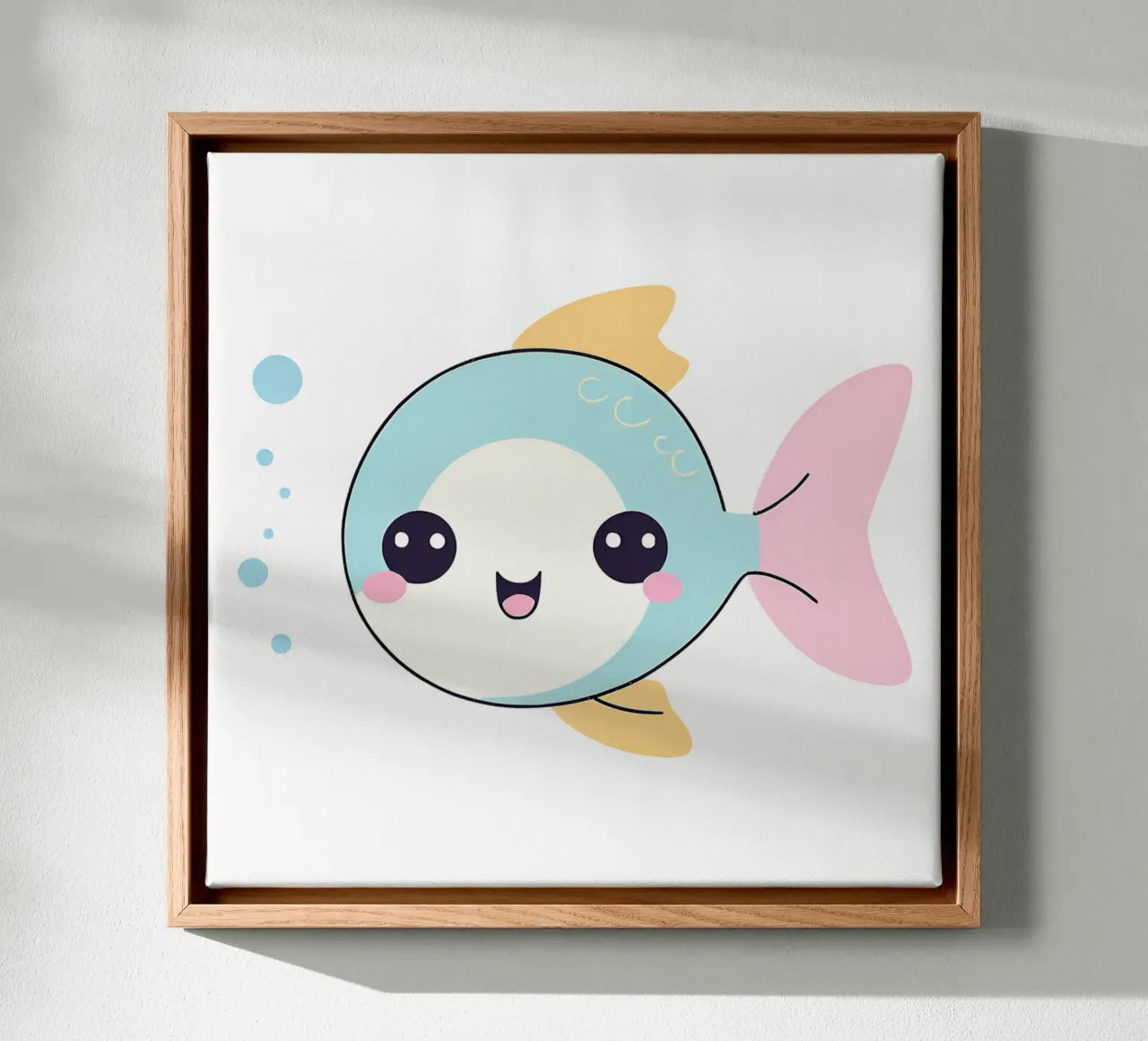 poisson kawaii 1 tela con Cornice a cassetta da Rezh creations
