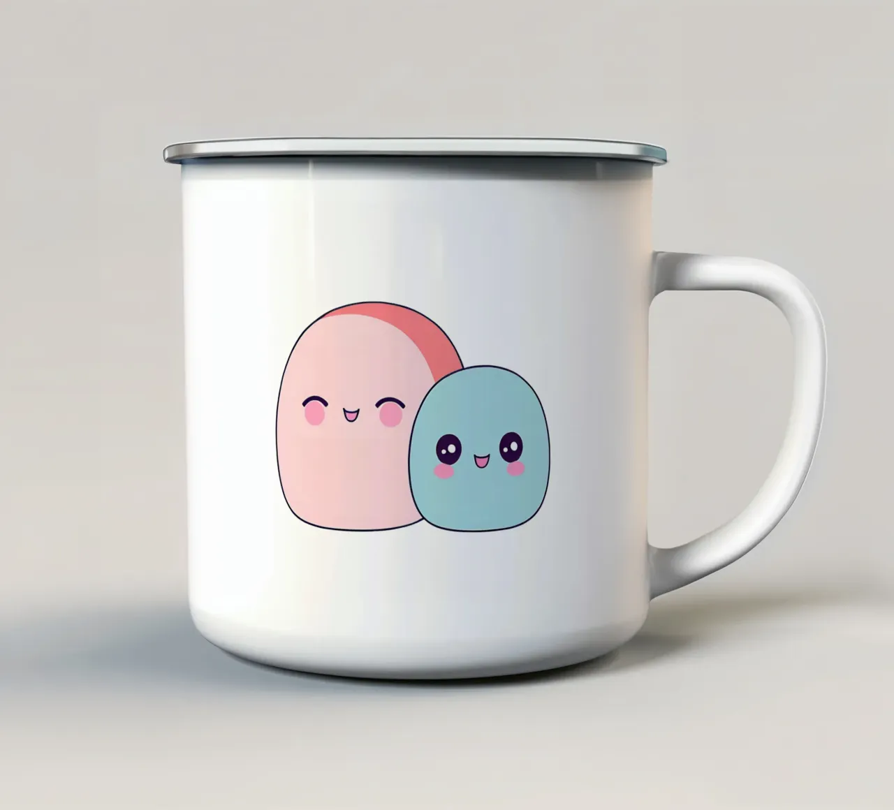 bocce kawaii 1 tazza in smalto da Rezh creations