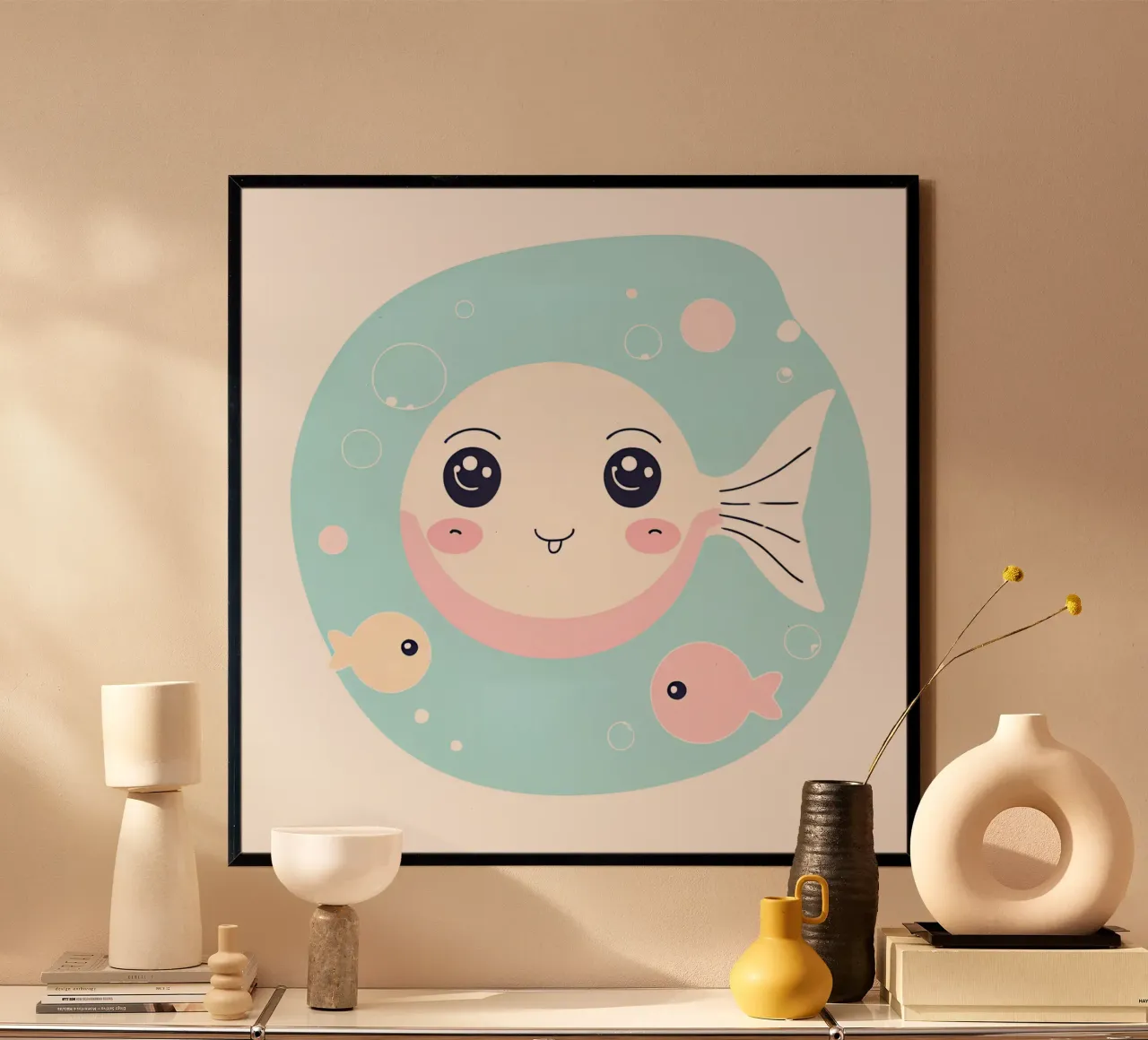 poisson kawaii 2 carta hahnemühle da Rezh creations