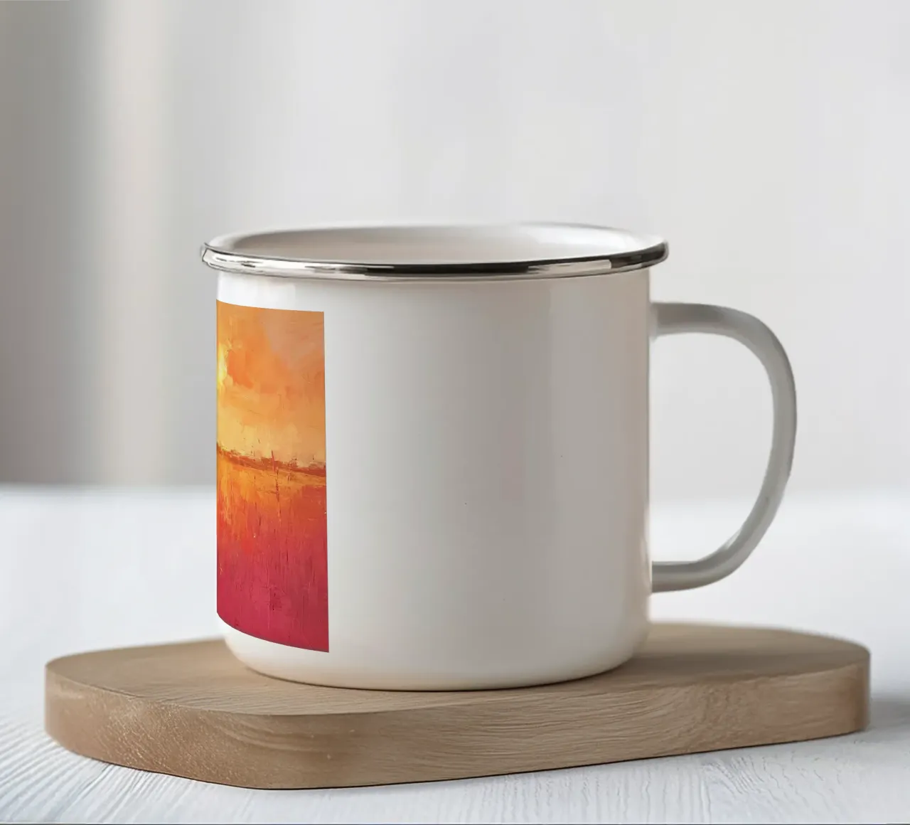 Regno selvaggio: il leone in libertà tazza in smalto da Nikis Art Studio
