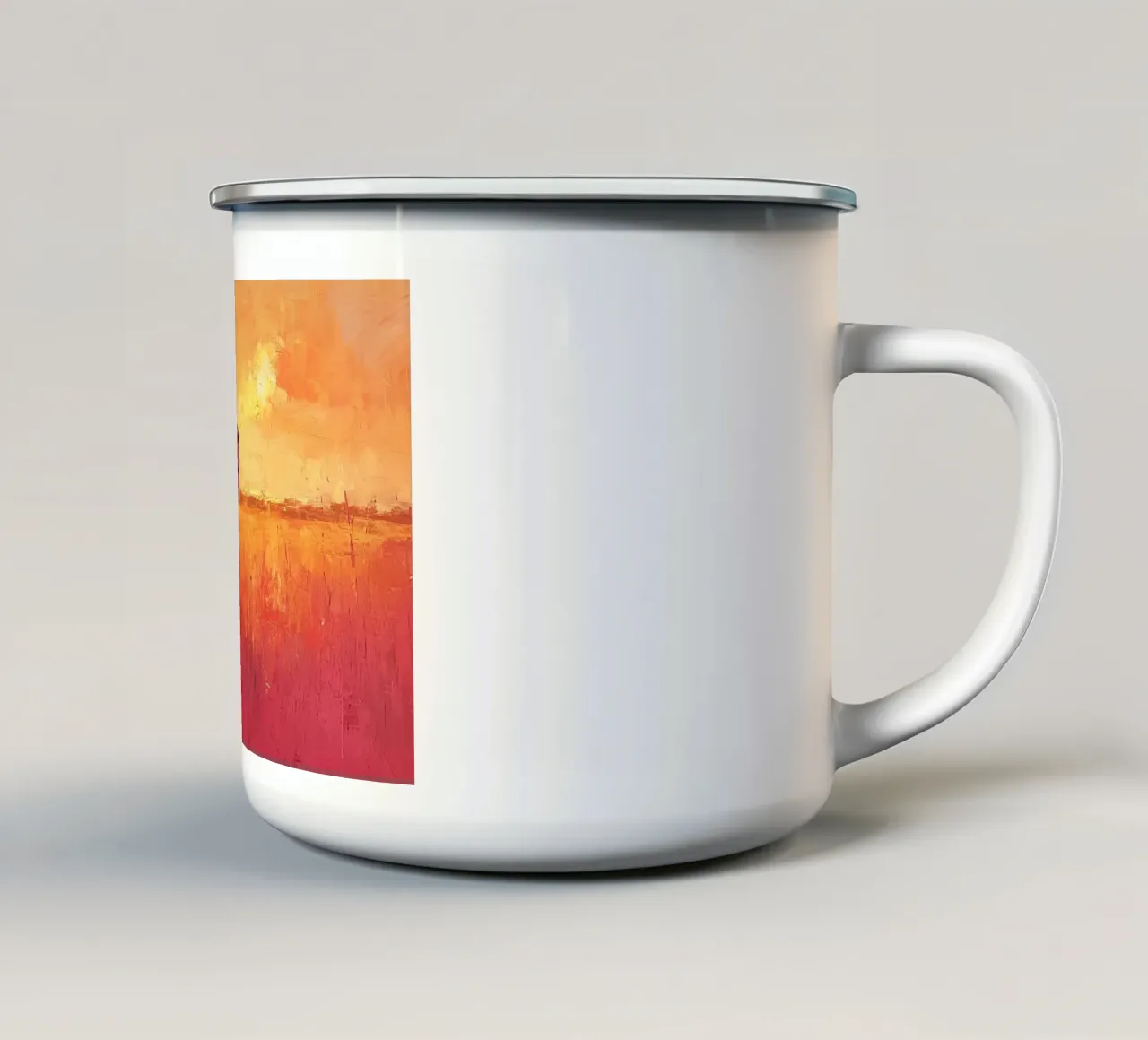 Regno selvaggio: il leone in libertà tazza in smalto da Nikis Art Studio