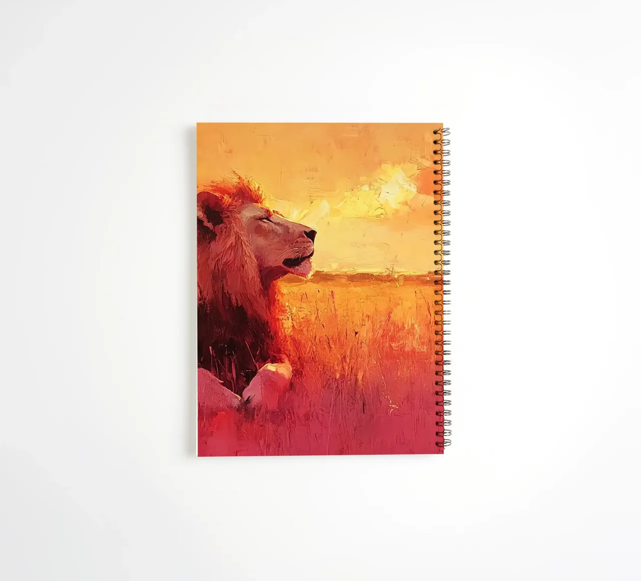 Wild kingdom: The lion in its freedom spiral notebook by Nikis Art Studio
