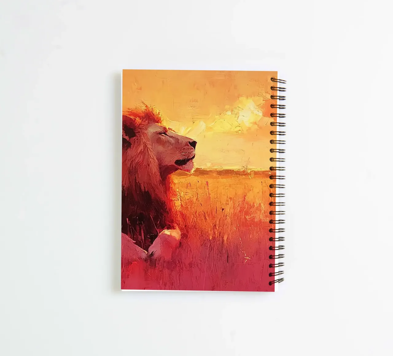 Wild kingdom: The lion in its freedom spiral notebook by Nikis Art Studio