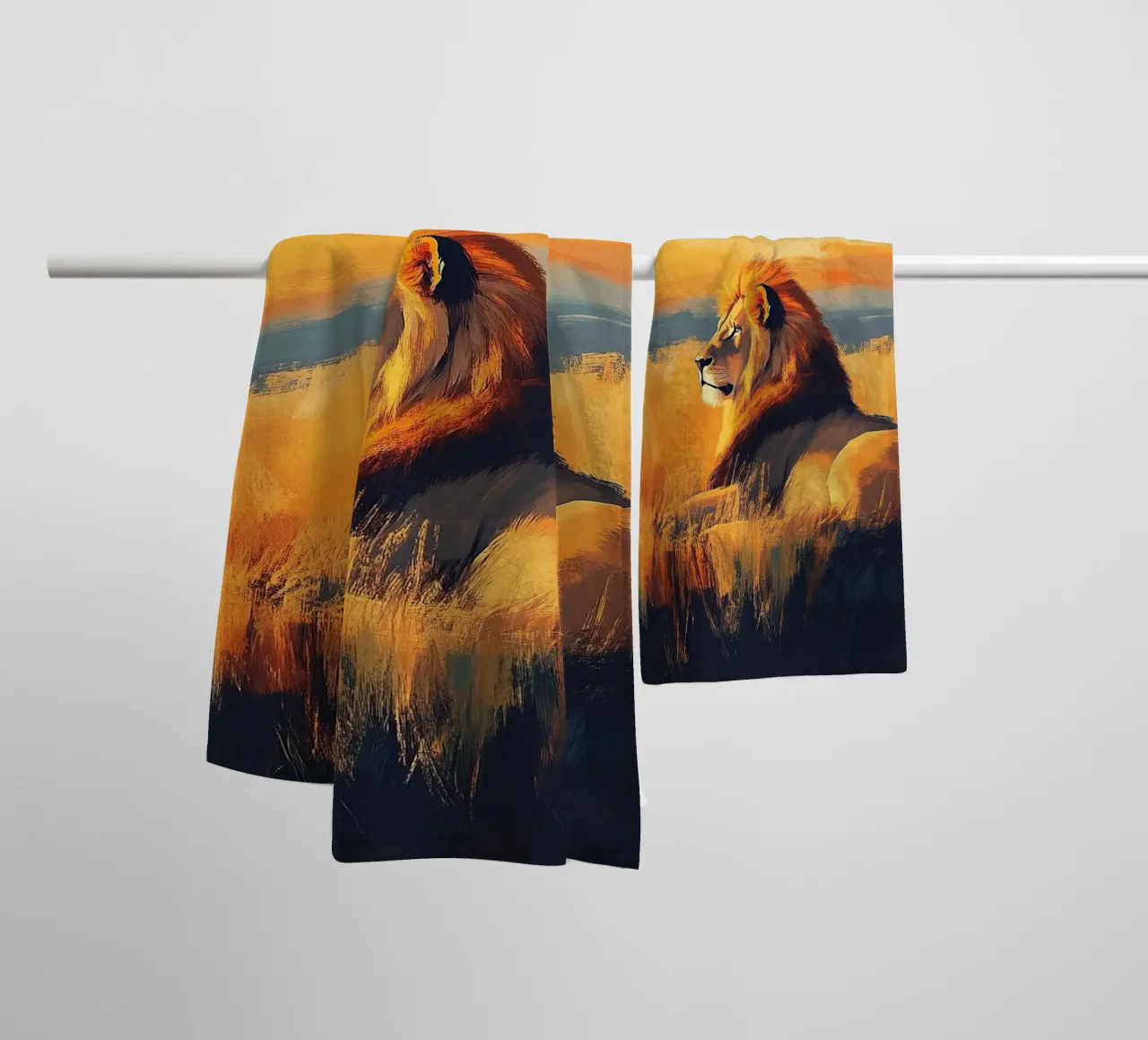 Leone asciugamano da bagno da Nikis Art Studio