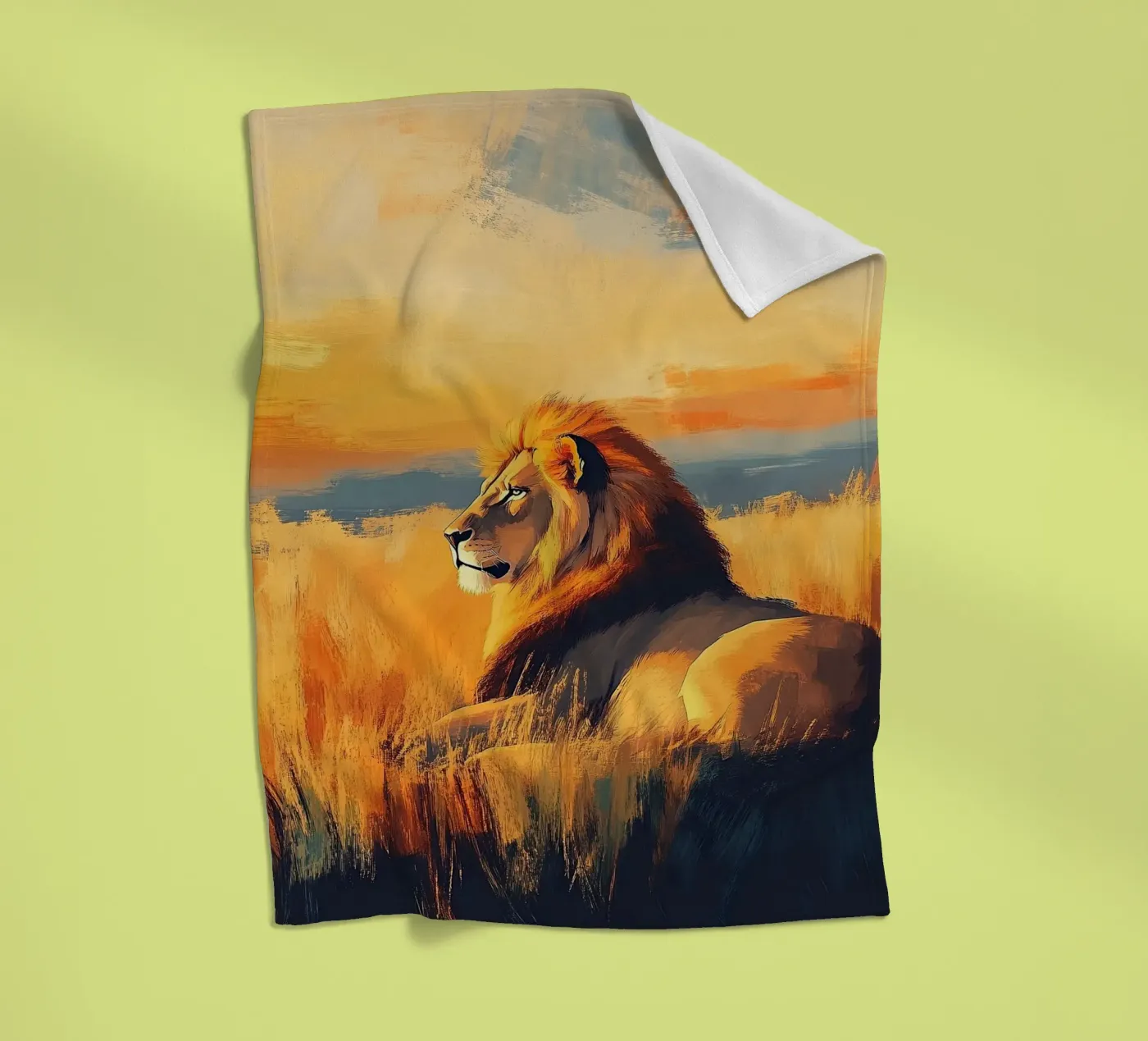 Löwe Fleecedecke von Nikis Art Studio