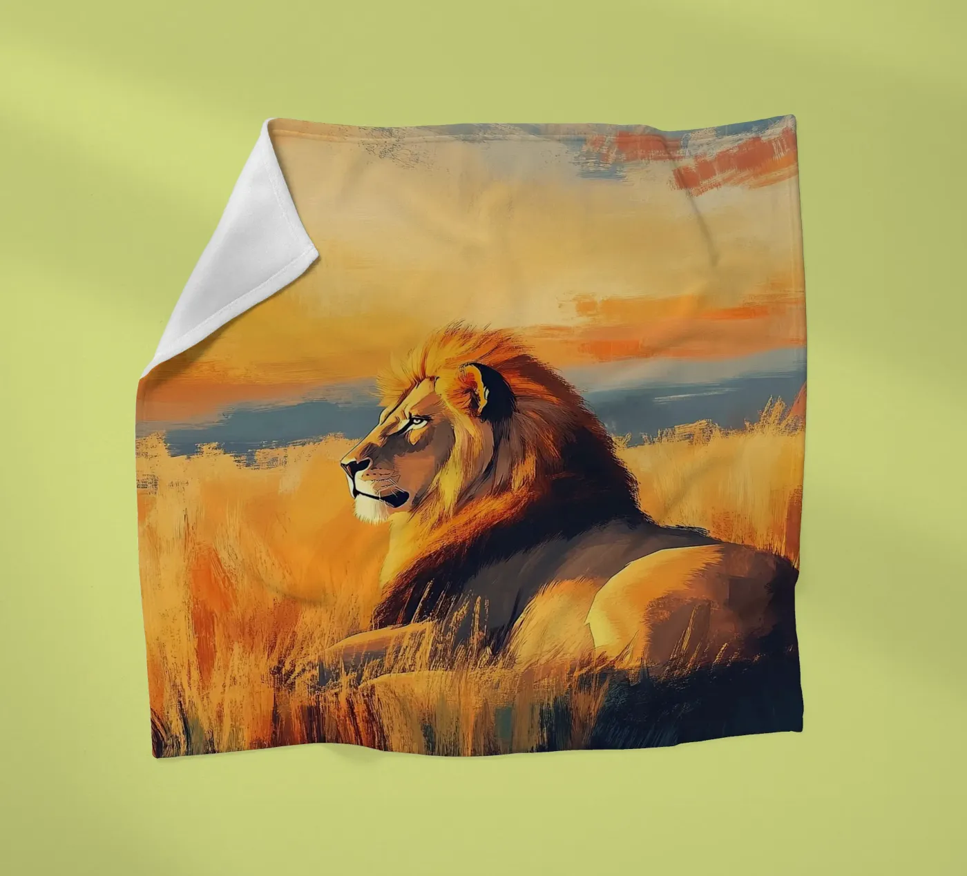 Löwe Fleecedecke von Nikis Art Studio