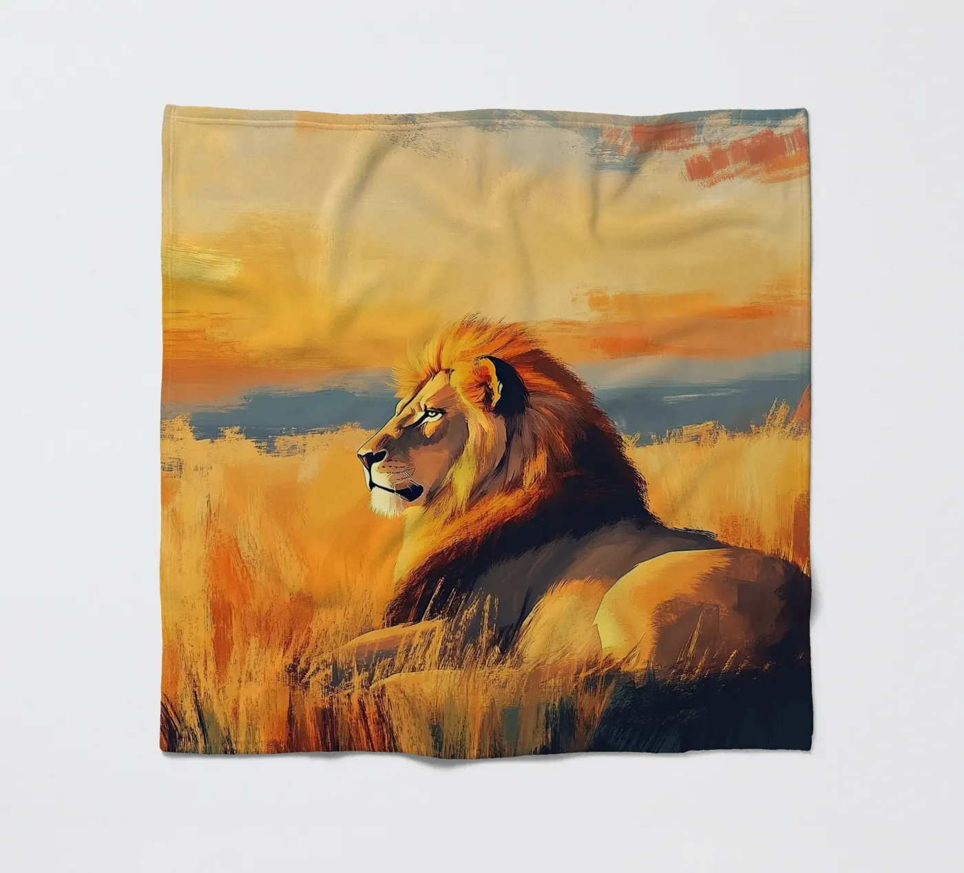 Löwe Fleecedecke von Nikis Art Studio