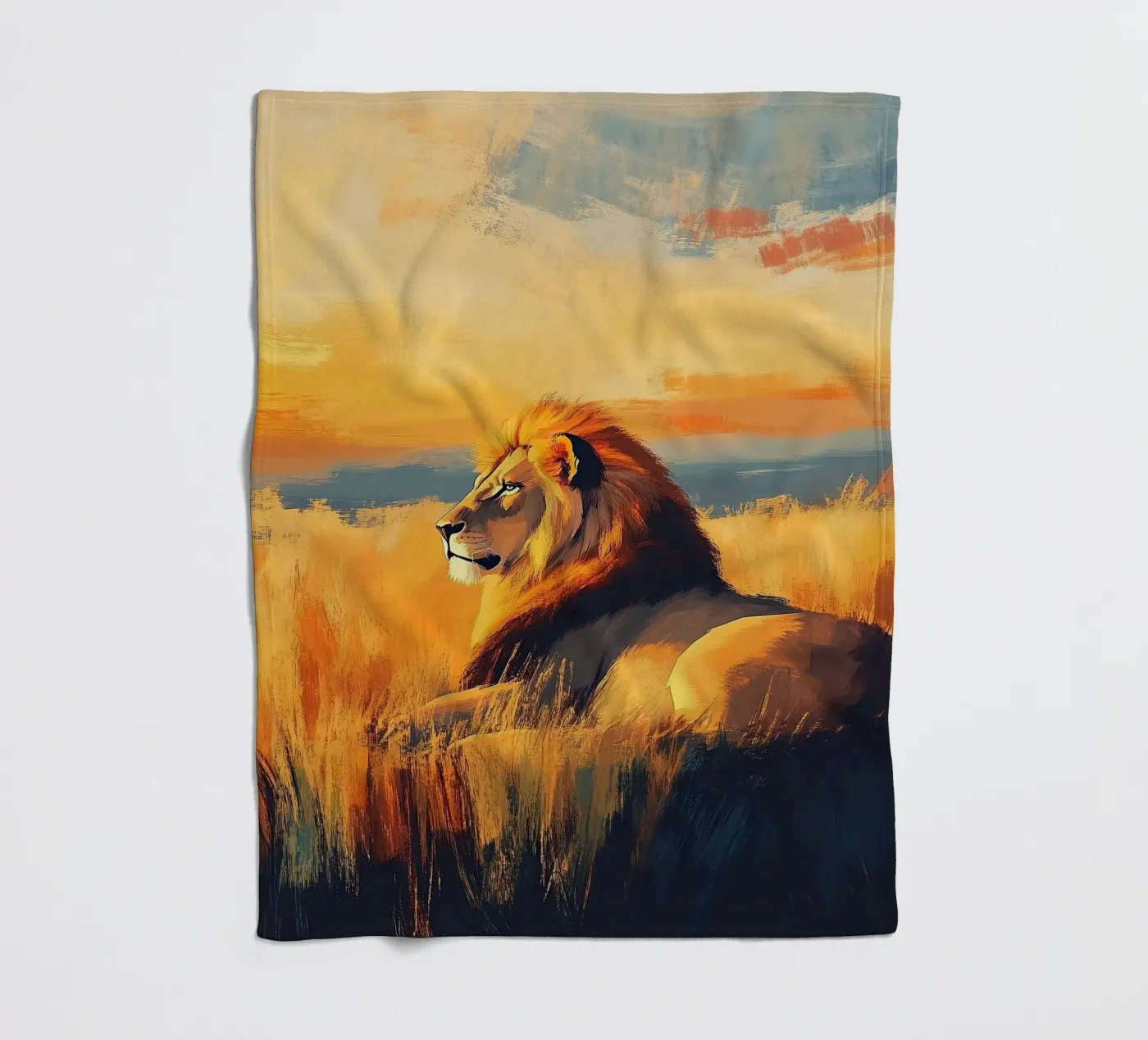 Löwe Fleecedecke von Nikis Art Studio