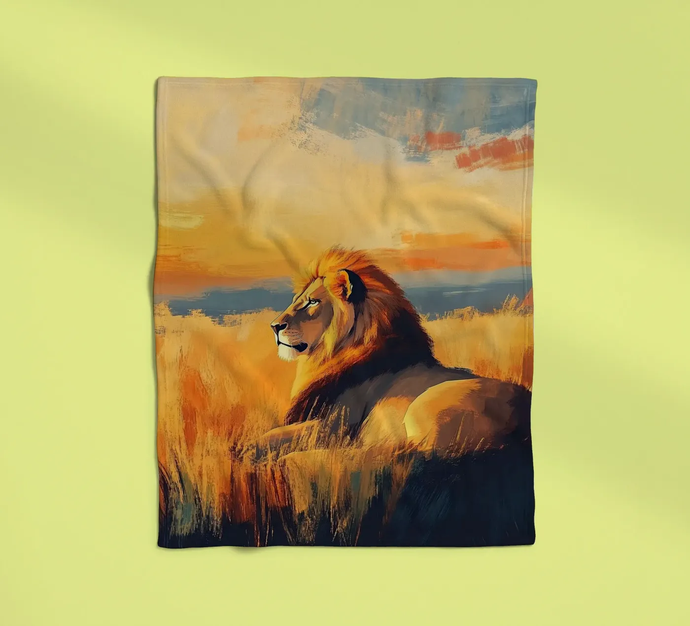 Löwe Fleecedecke von Nikis Art Studio