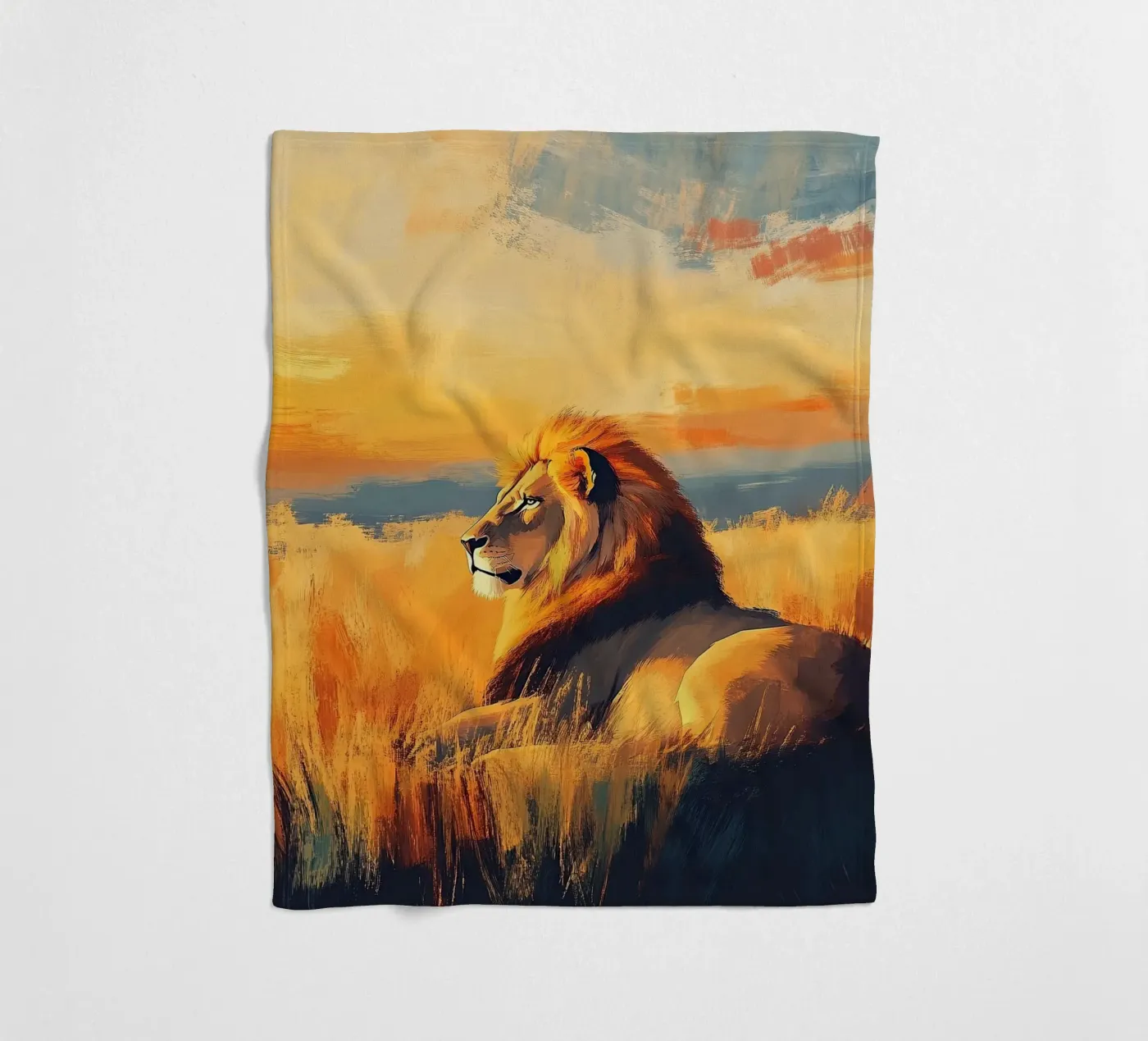 Löwe Fleecedecke von Nikis Art Studio