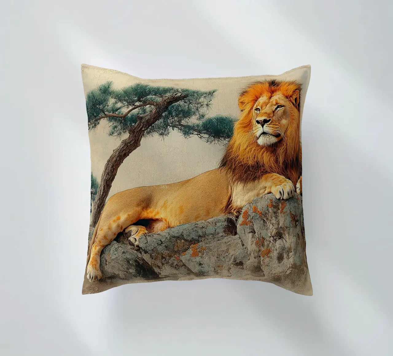 The lion within you: Unleashing your true power decorative cushion by Nikis Art Studio