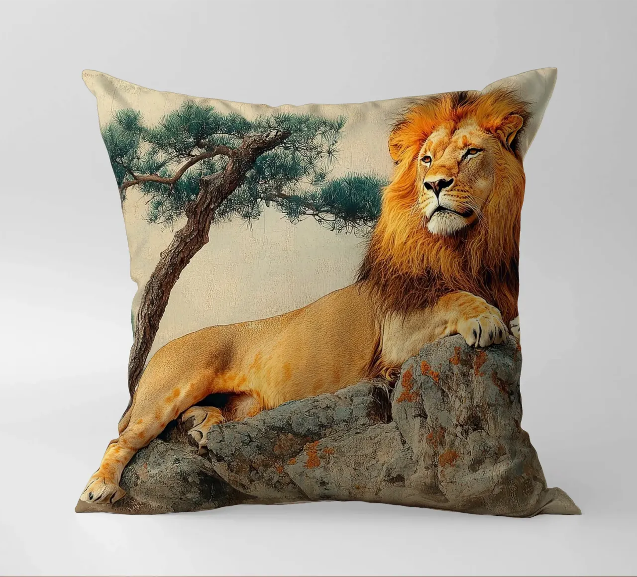 The lion within you: Unleashing your true power decorative cushion by Nikis Art Studio