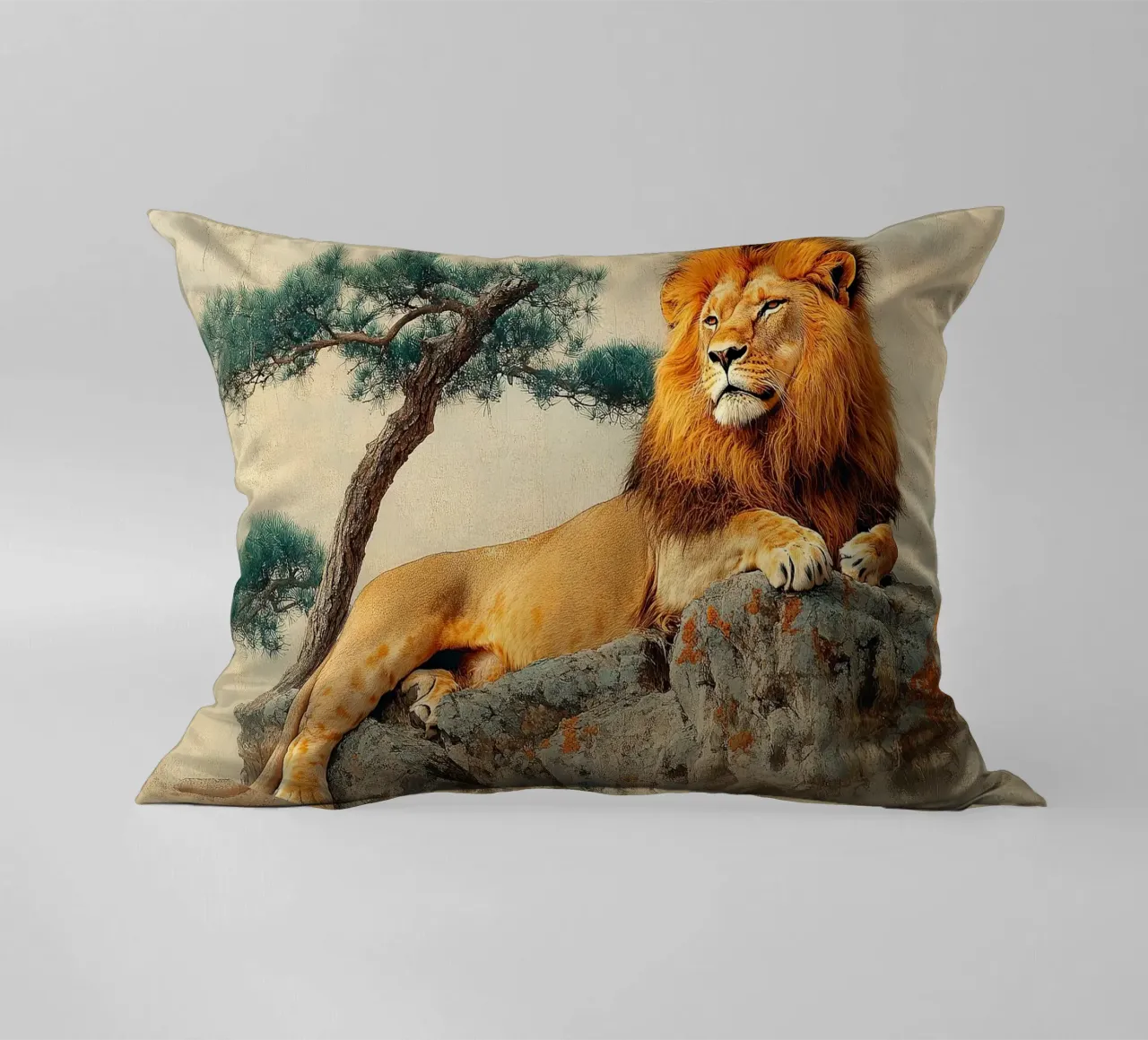 The lion within you: Unleashing your true power decorative cushion by Nikis Art Studio
