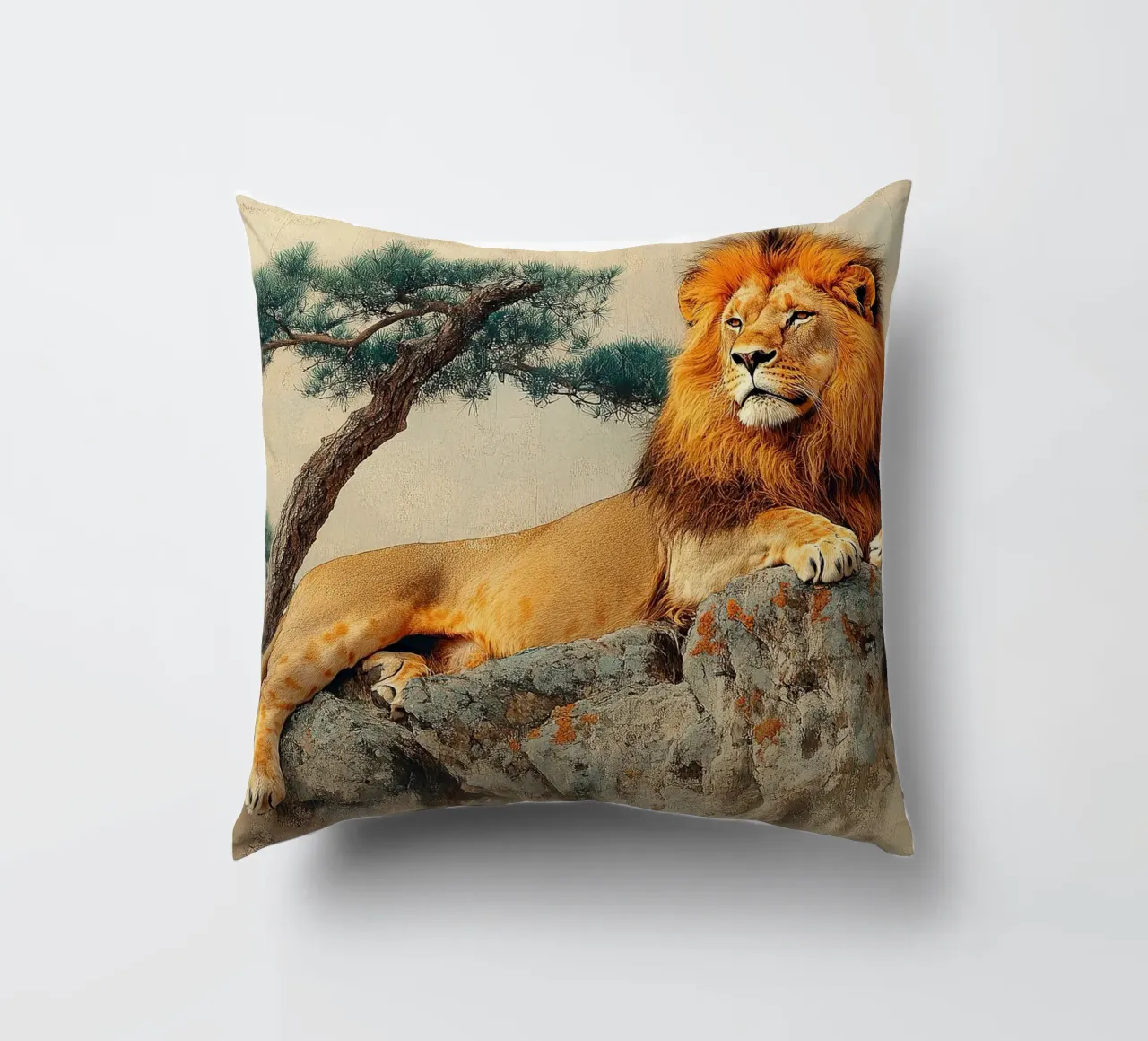 The lion within you: Unleashing your true power decorative cushion by Nikis Art Studio