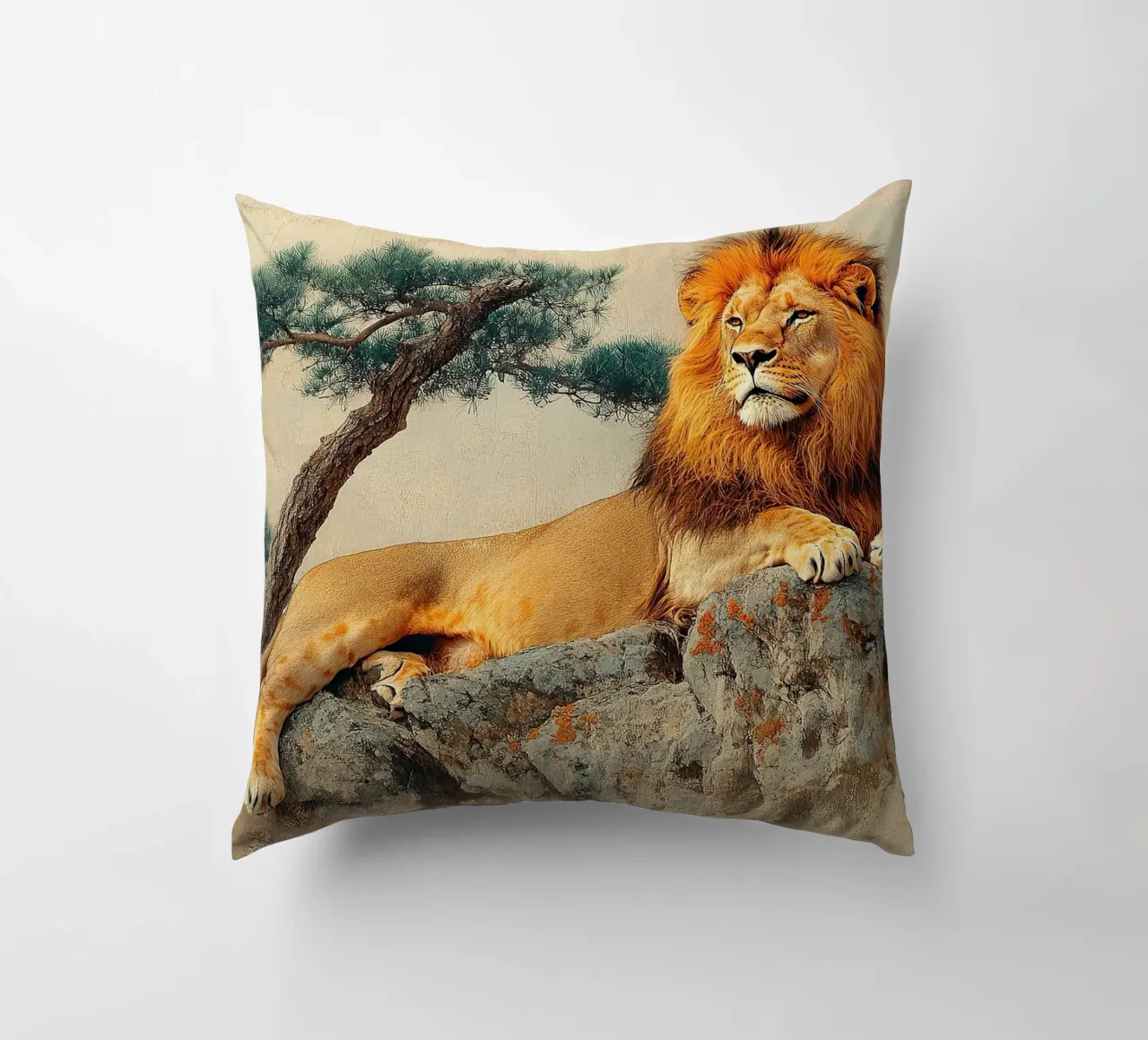 The lion within you: Unleashing your true power decorative cushion by Nikis Art Studio