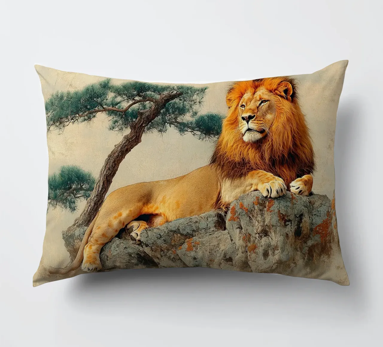 The lion within you: Unleashing your true power decorative cushion by Nikis Art Studio