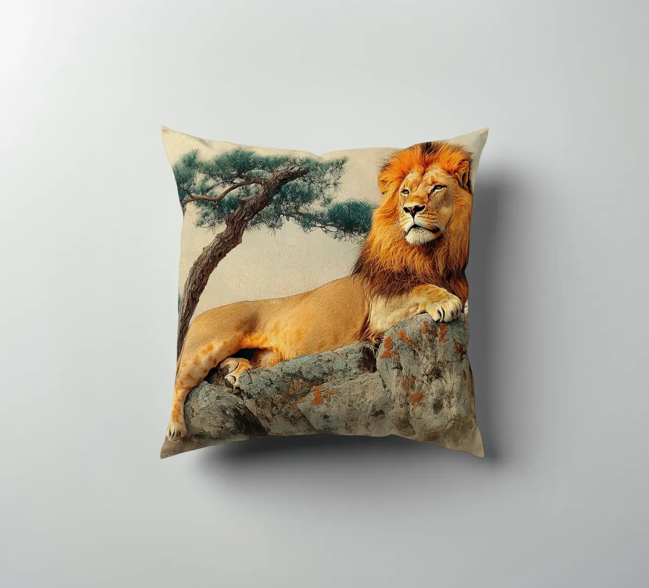 The lion within you: Unleashing your true power decorative cushion by Nikis Art Studio
