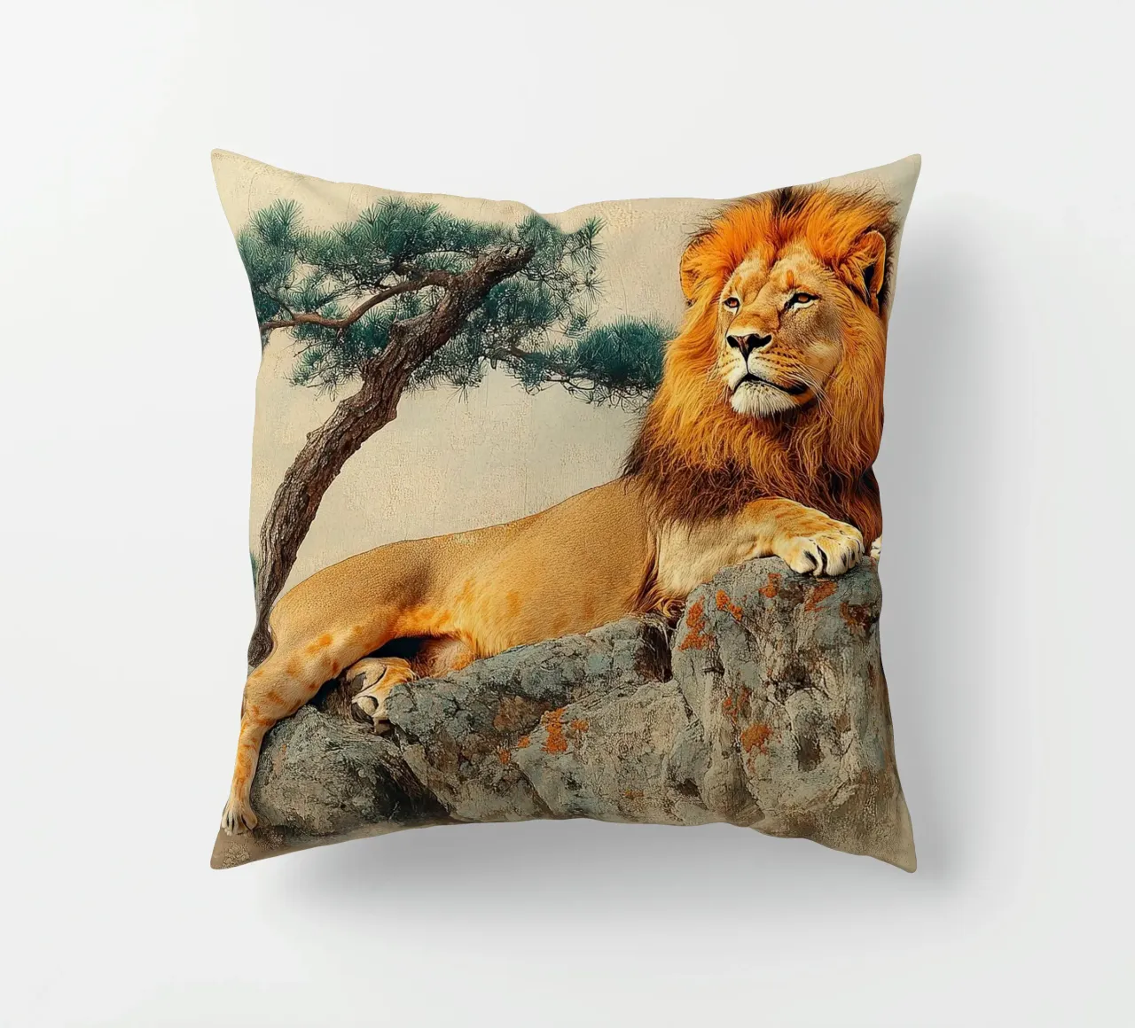 The lion within you: Unleashing your true power decorative cushion by Nikis Art Studio