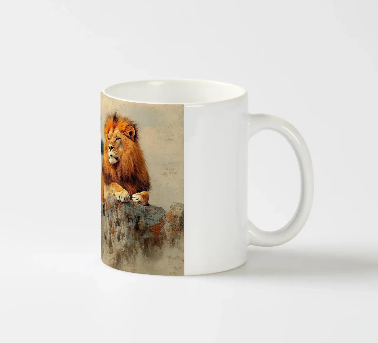 The lion within you: Unleashing your true power ceramic mug by Nikis Art Studio