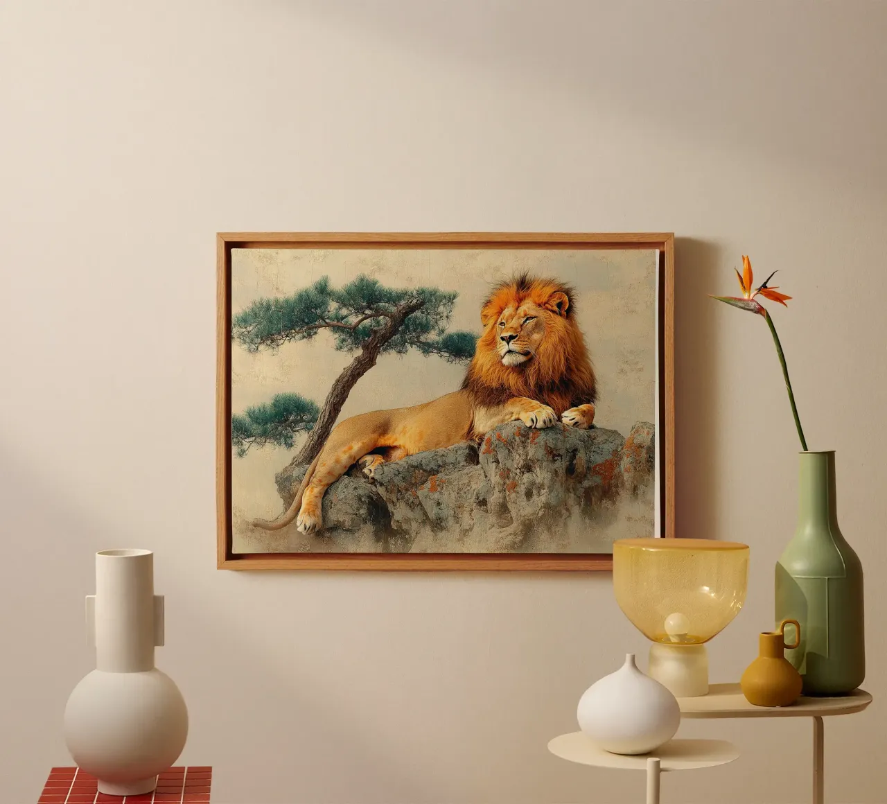 The lion within you: Unleashing your true power canvas with Floater frame by Nikis Art Studio