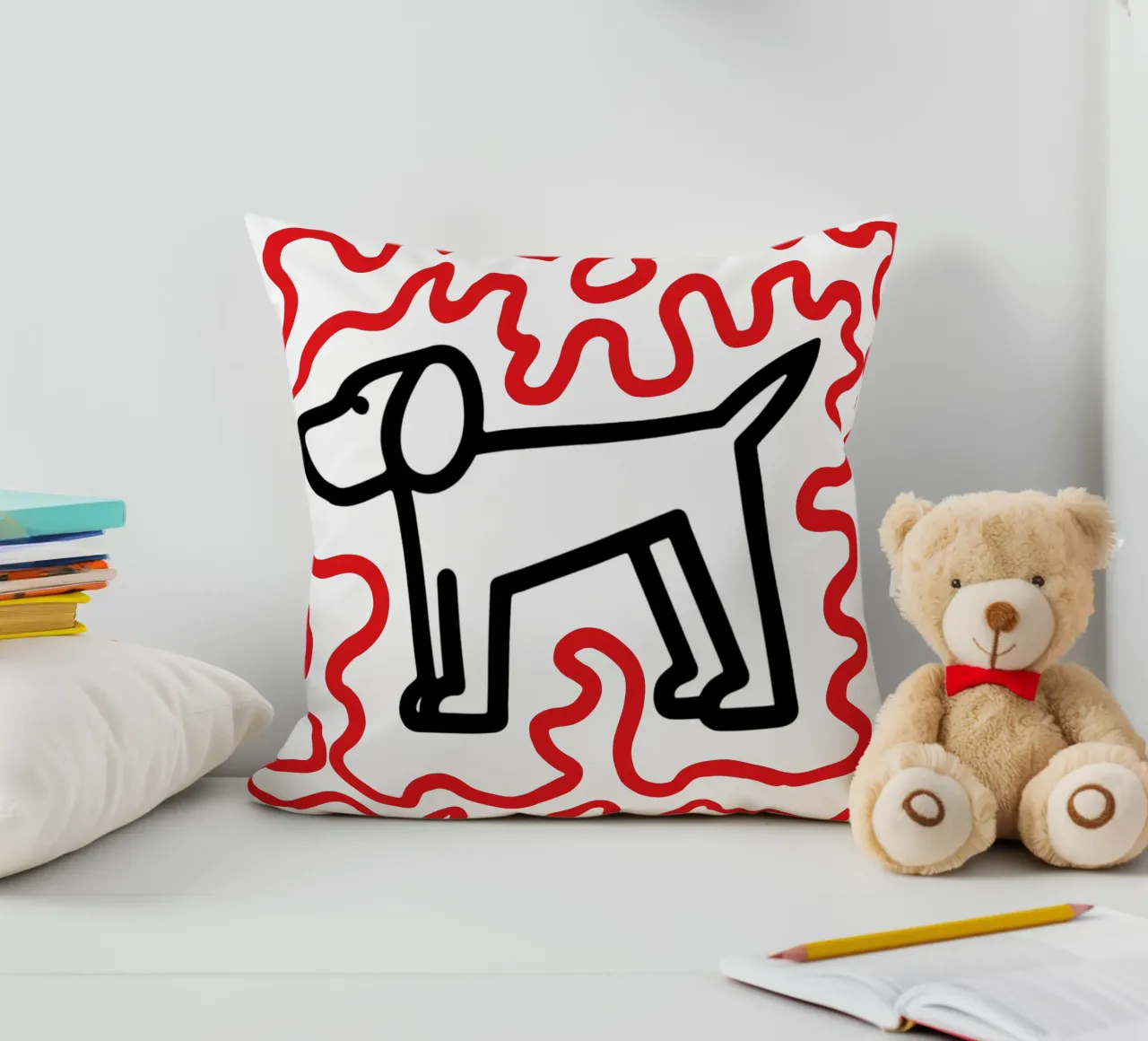 modern dog red 1 cuscino da Rezh creations