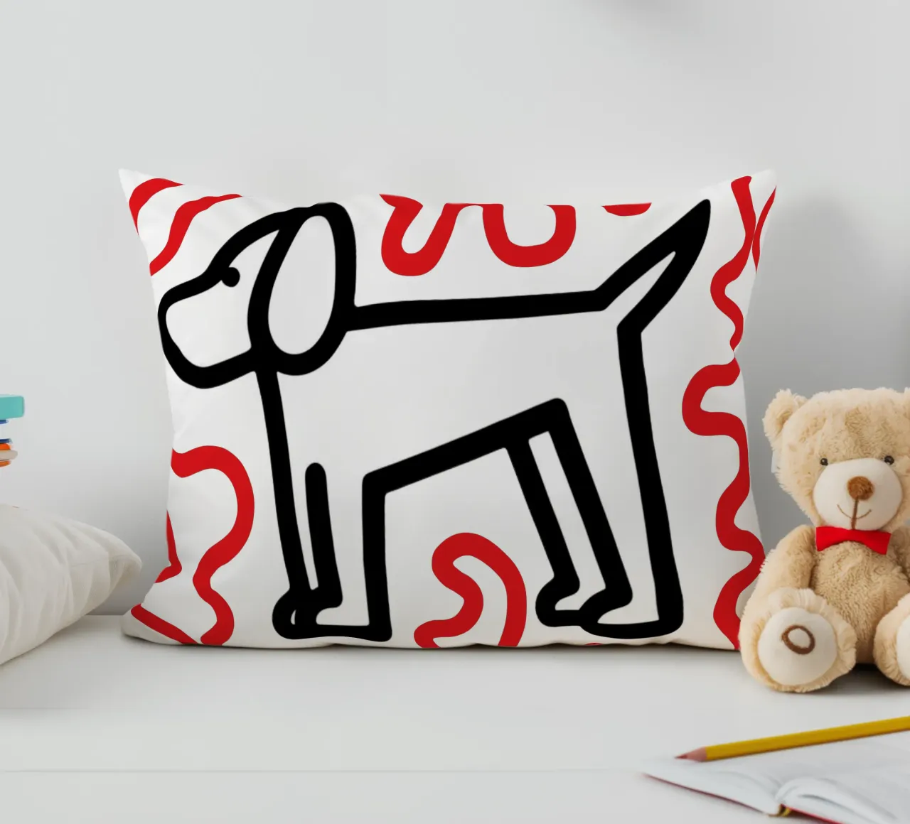 modern dog red 1 cuscino da Rezh creations