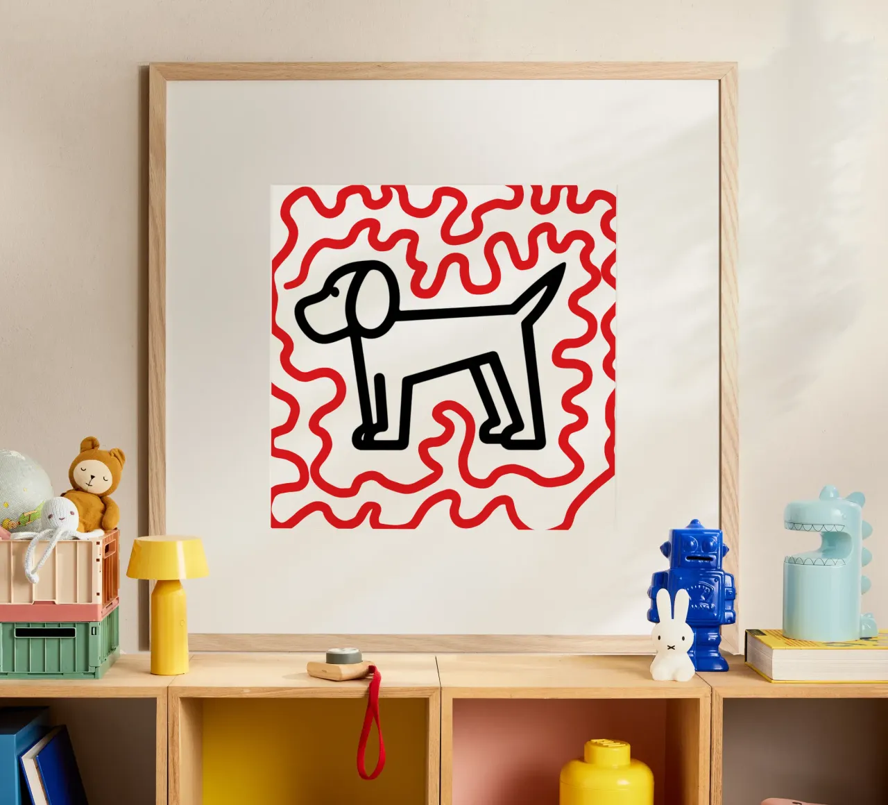 modern dog red 1 carta hahnemühle da Rezh creations