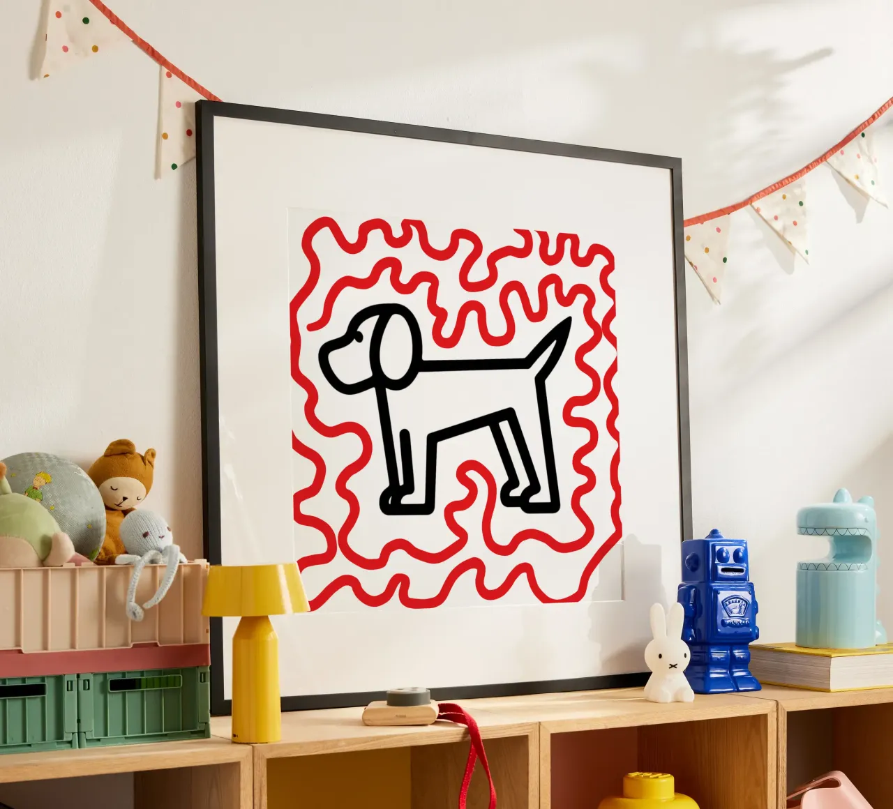 modern dog red 1 carta hahnemühle da Rezh creations