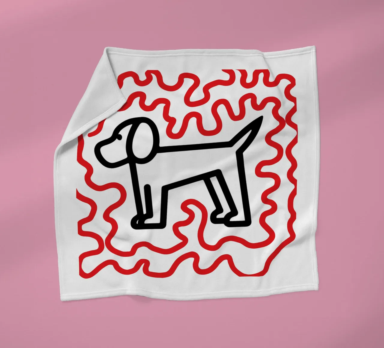 modern dog red 1 coperta in pile da Rezh creations