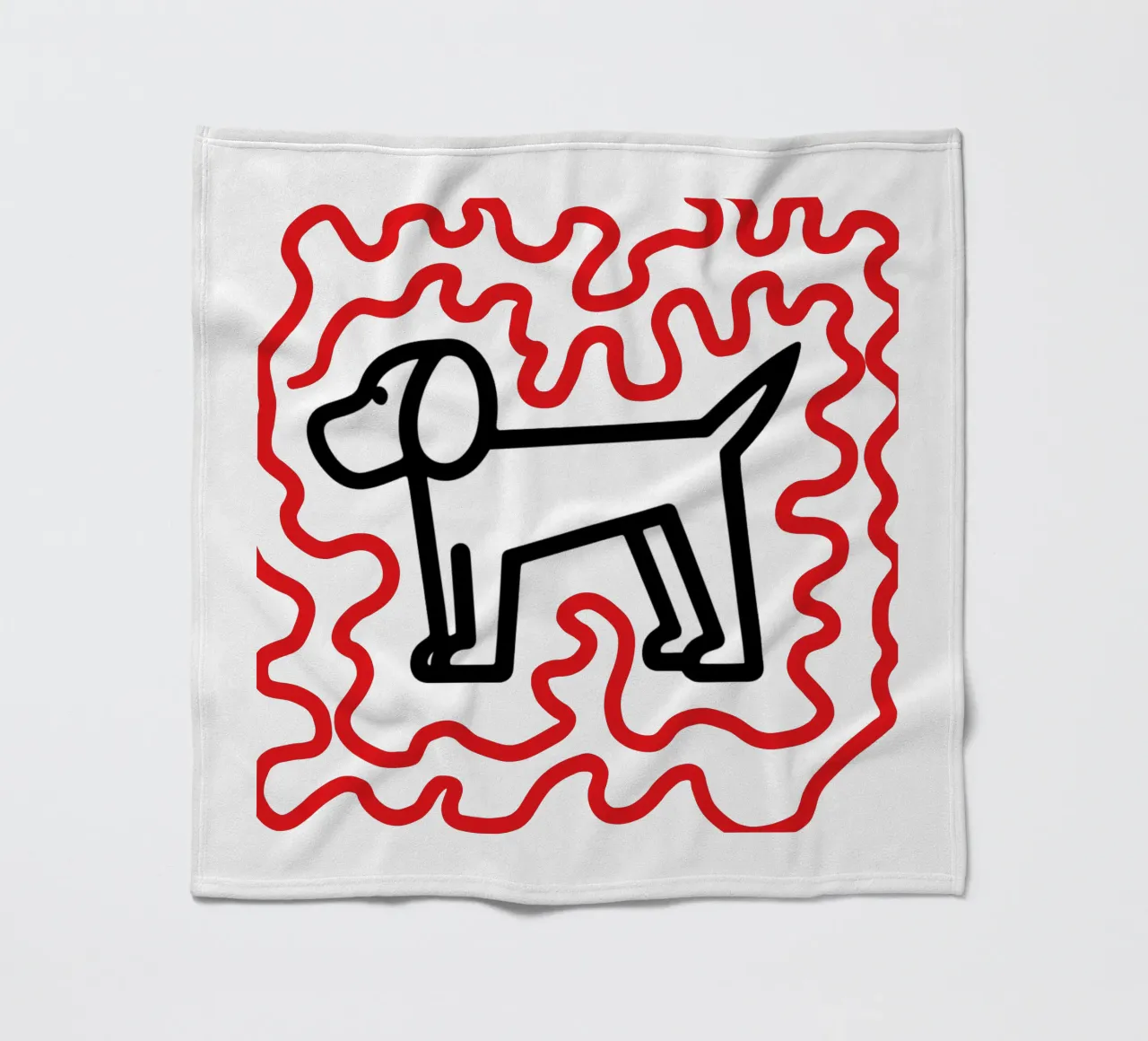 modern dog red 1 coperta in pile da Rezh creations