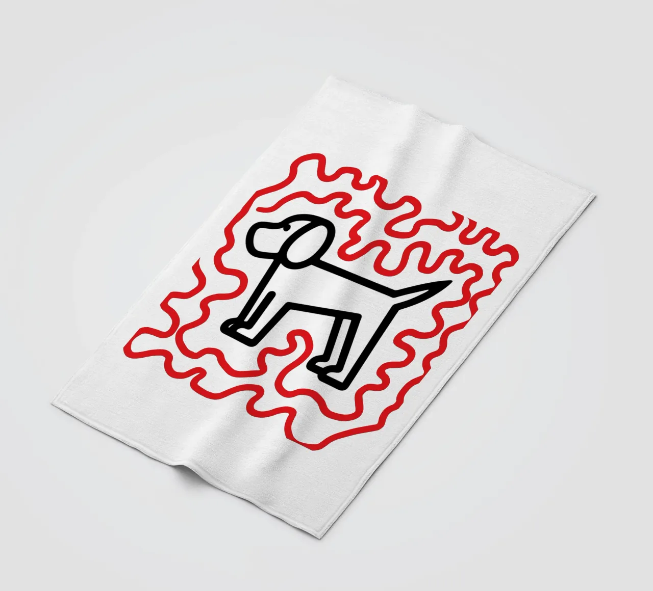 modern dog red 1 coperta in pile da Rezh creations