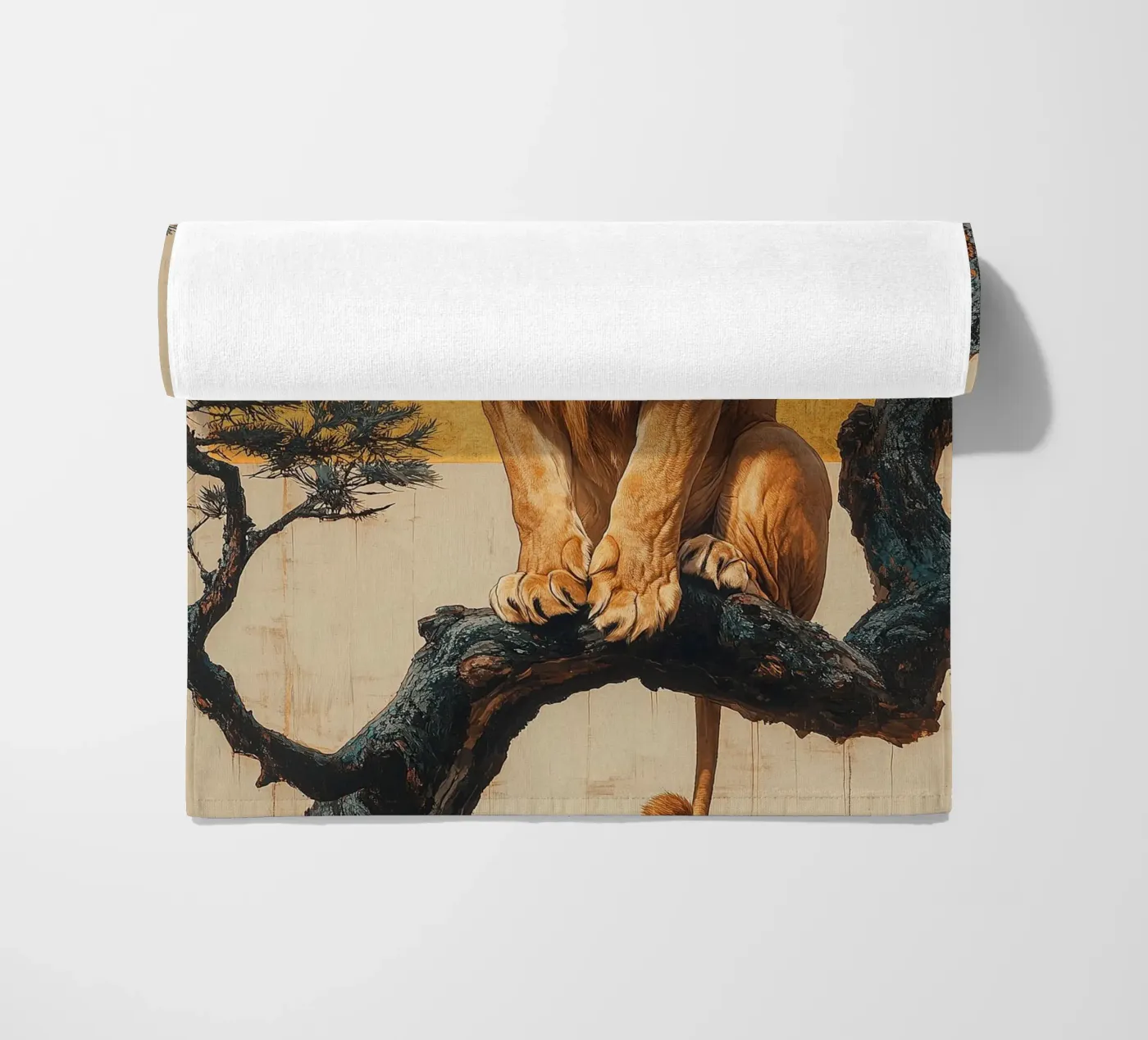 Lion beach towel by Nikis Art Studio