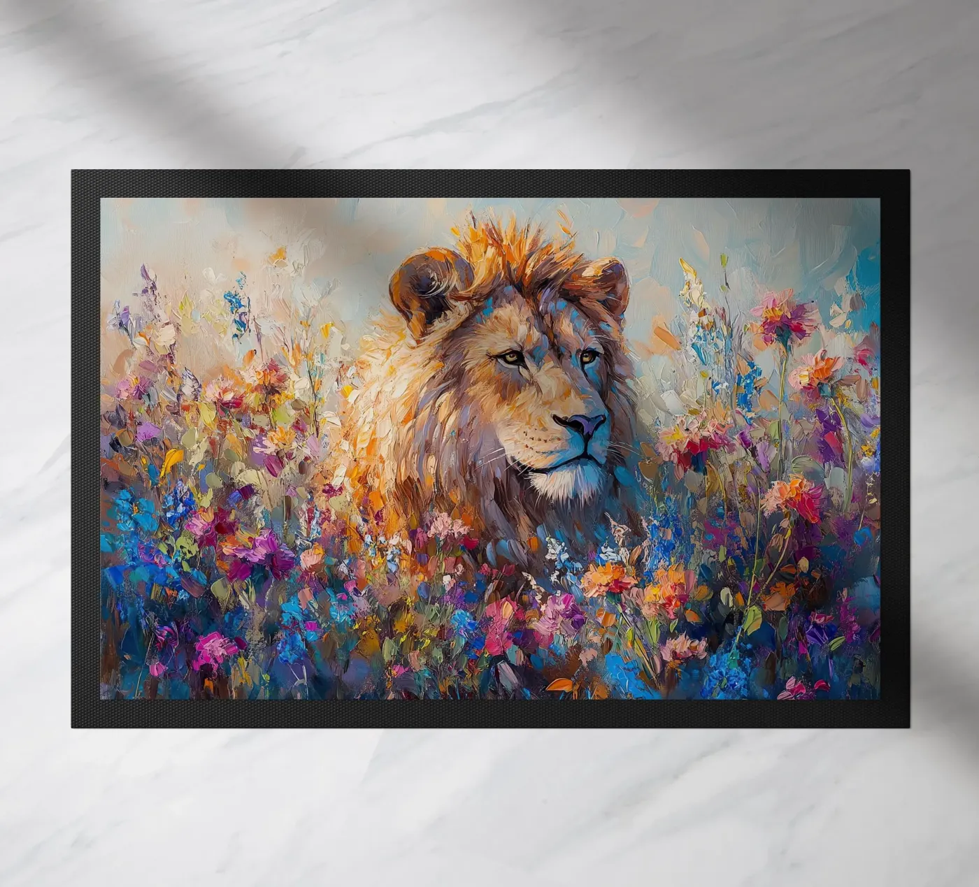 Lion doormat by Nikis Art Studio