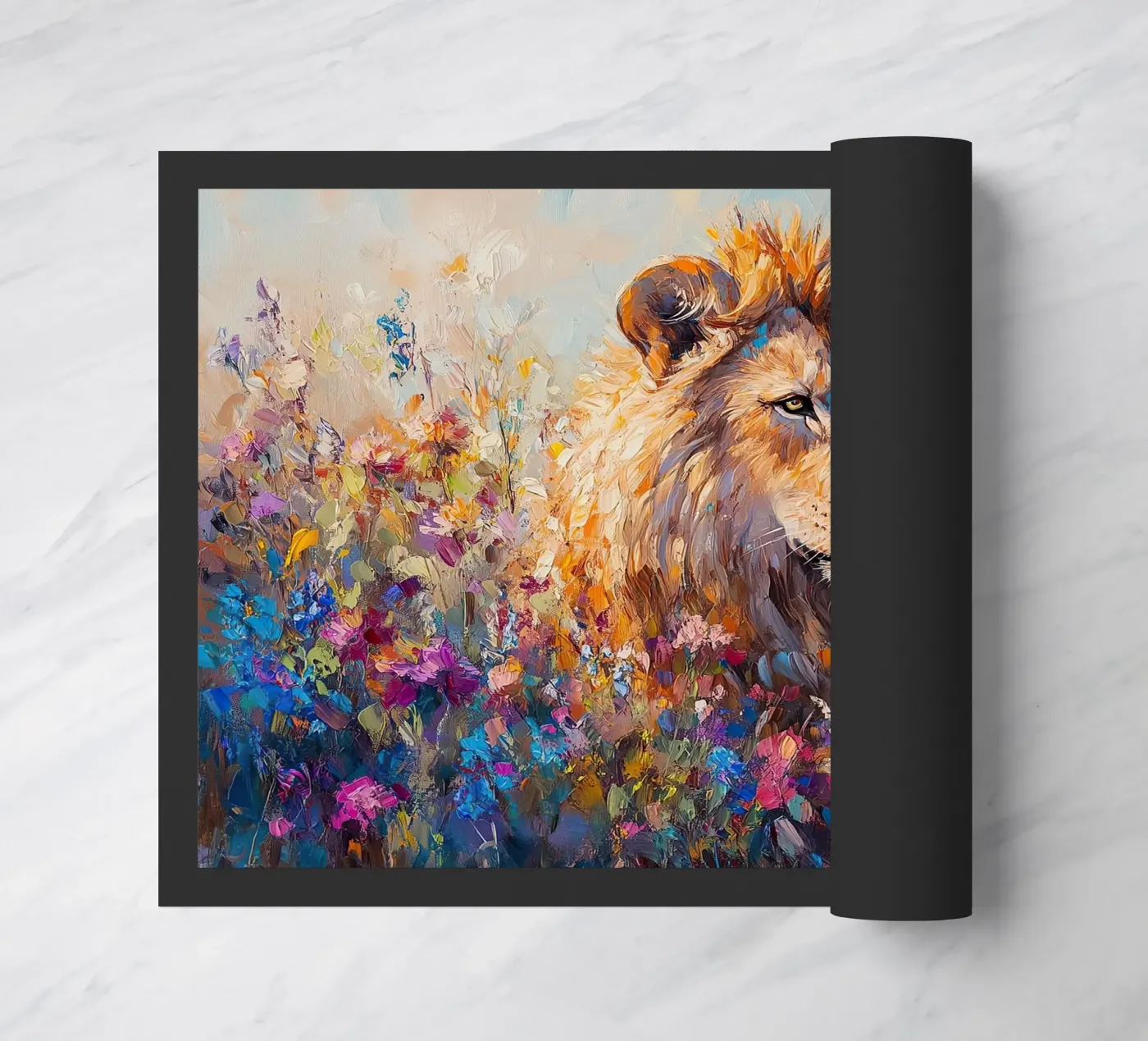 Lion doormat by Nikis Art Studio