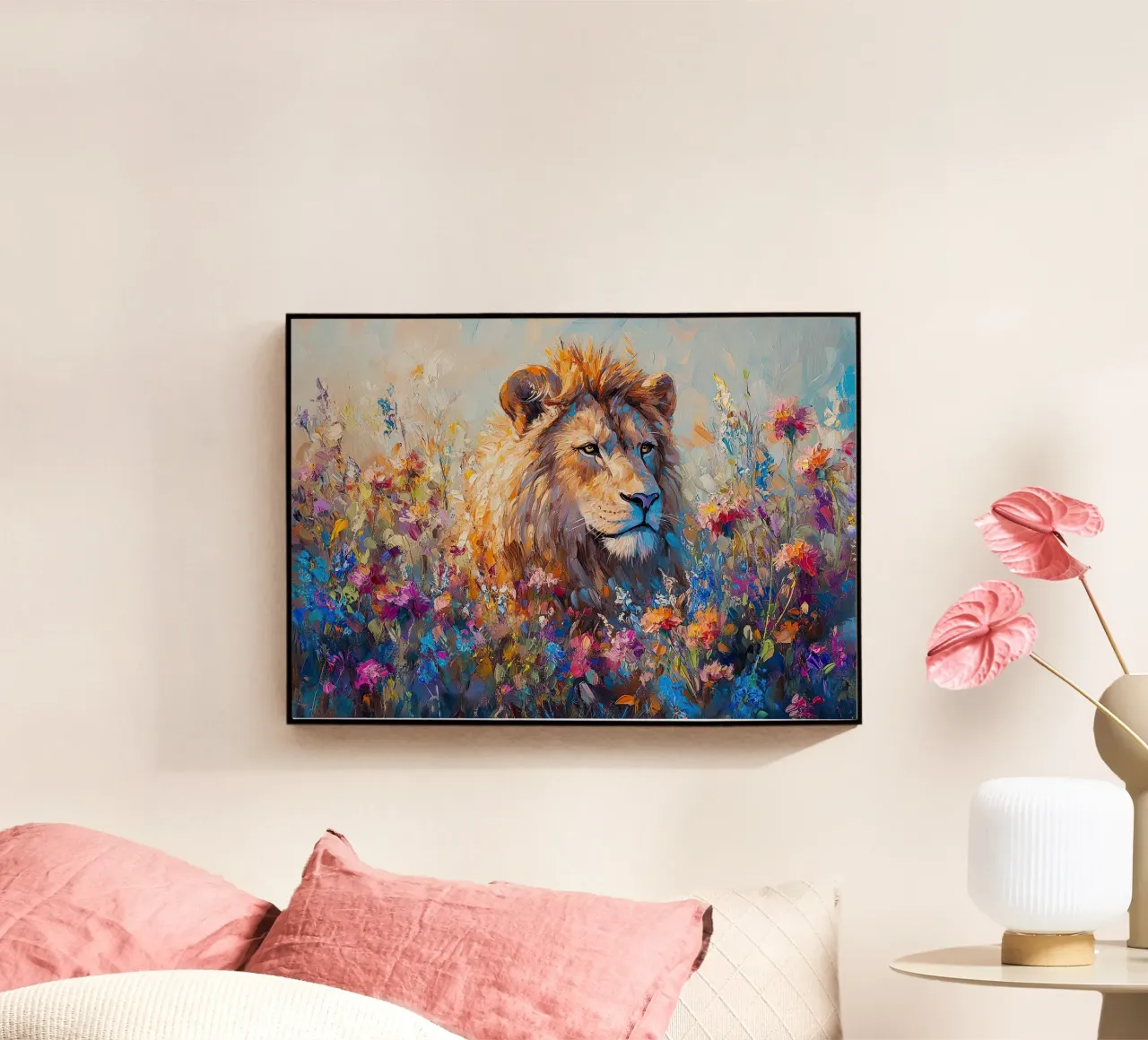 Leeuw acryl van Nikis Art Studio