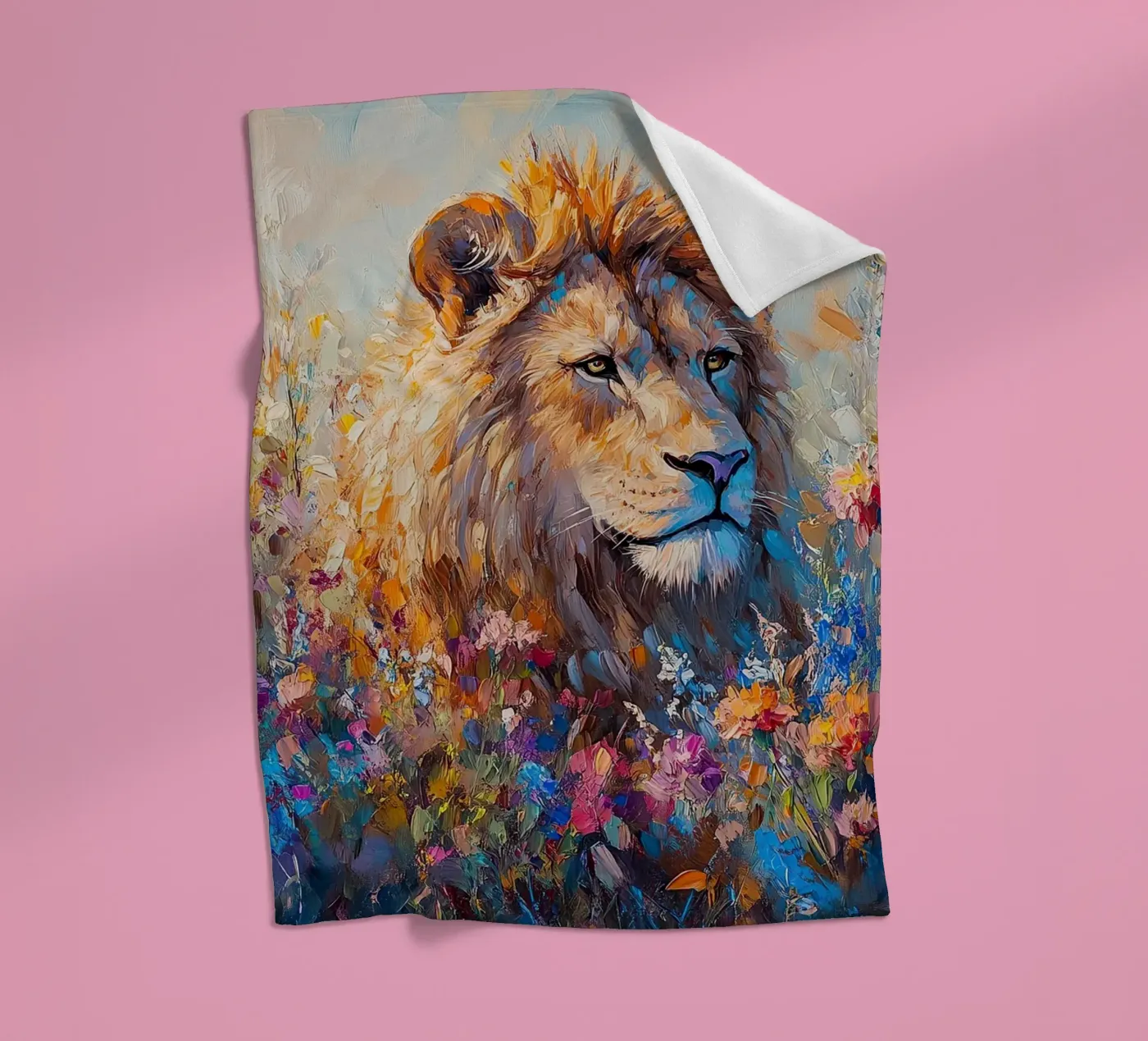 Löwe Fleecedecke von Nikis Art Studio