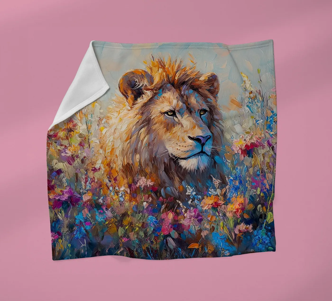 Löwe Fleecedecke von Nikis Art Studio