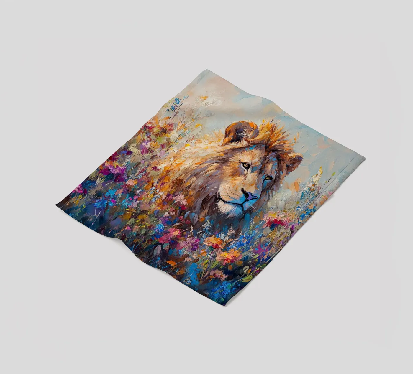 Löwe Fleecedecke von Nikis Art Studio