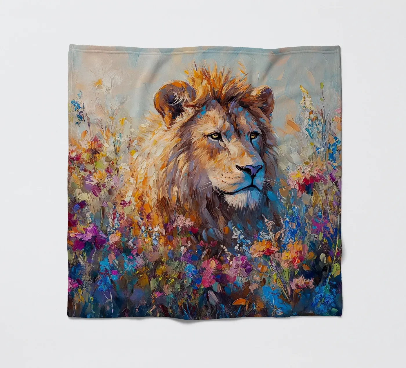 Löwe Fleecedecke von Nikis Art Studio