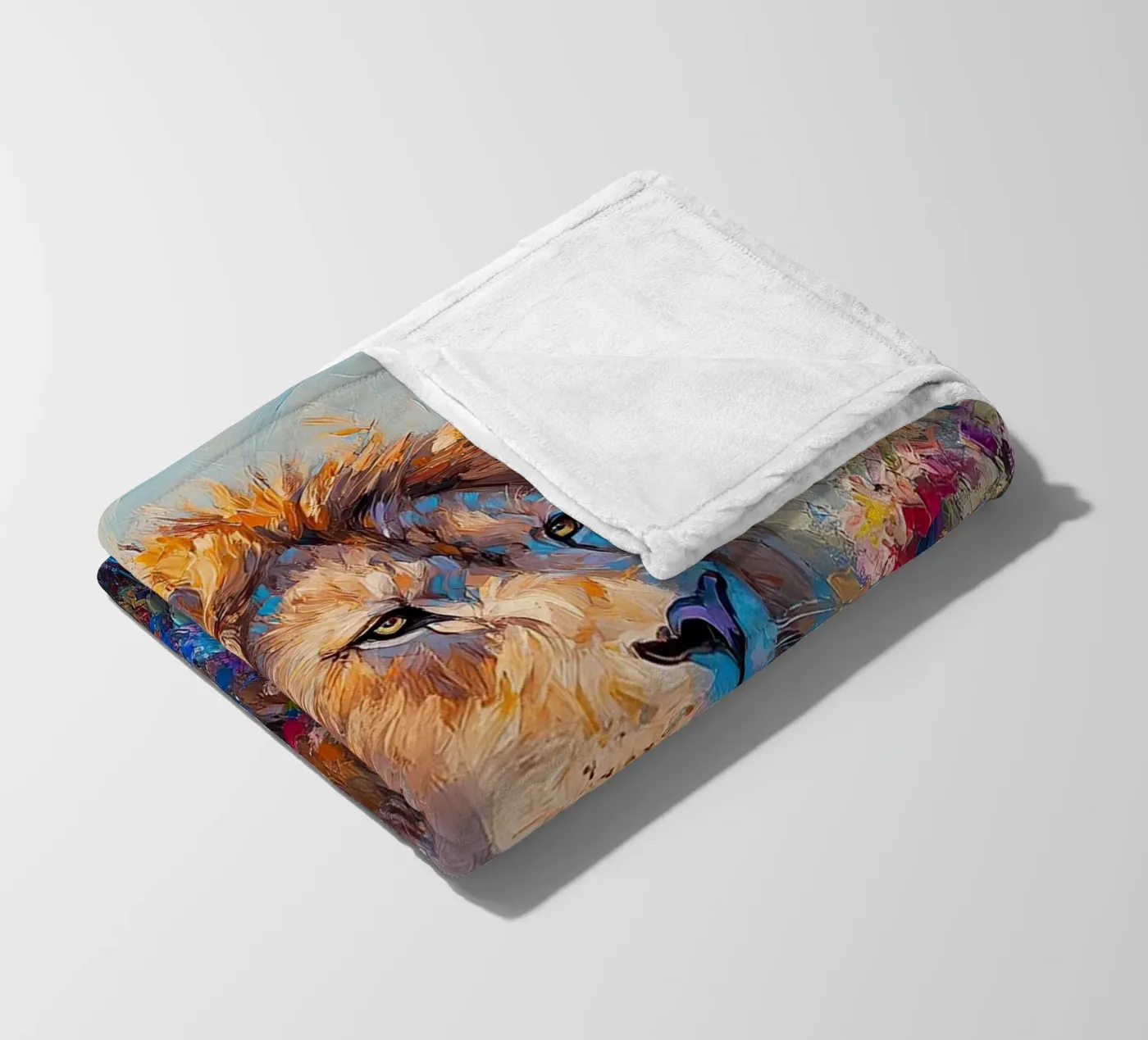 Löwe Fleecedecke von Nikis Art Studio