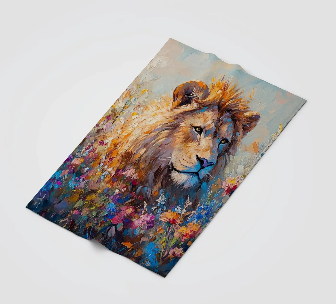 Löwe Fleecedecke von Nikis Art Studio