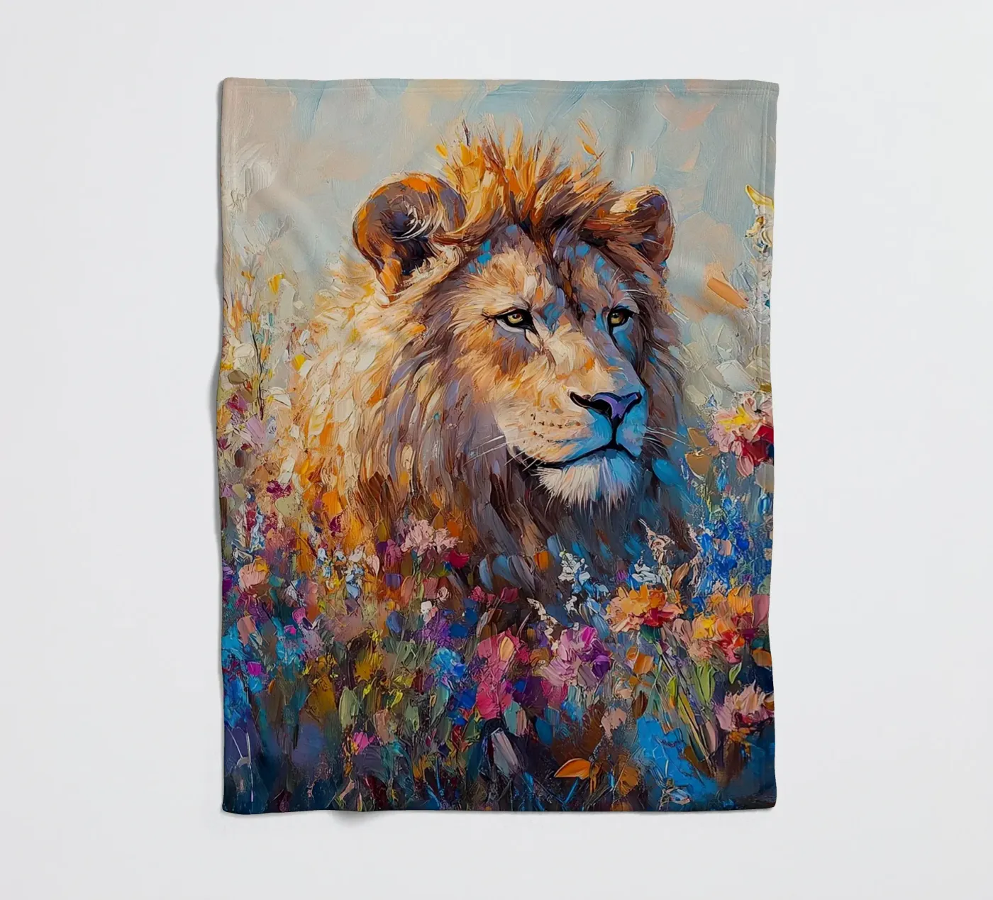 Löwe Fleecedecke von Nikis Art Studio