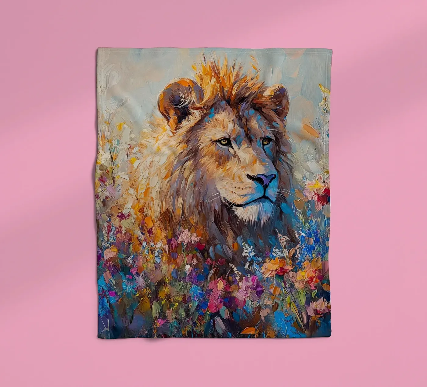 Löwe Fleecedecke von Nikis Art Studio