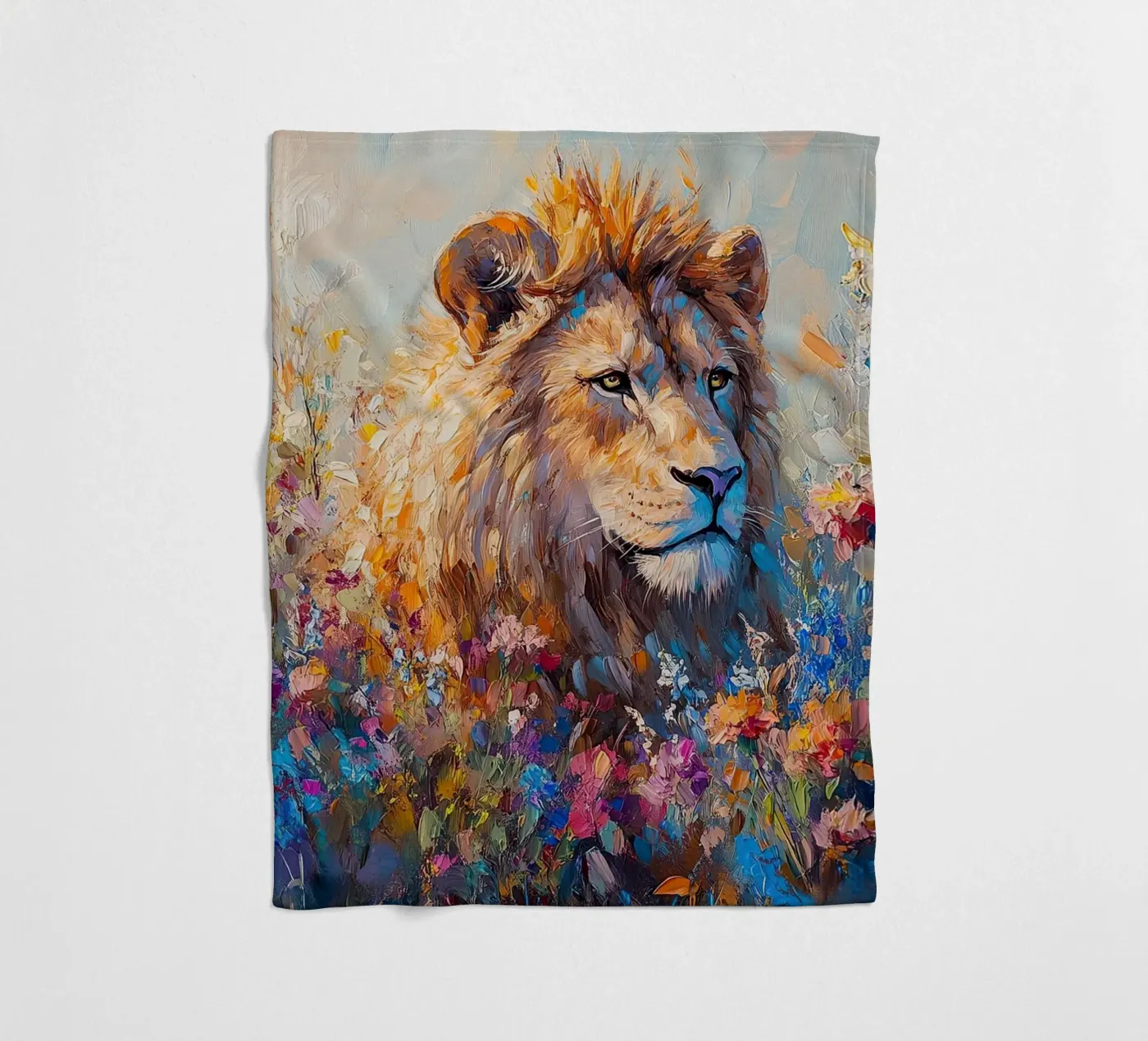 Löwe Fleecedecke von Nikis Art Studio
