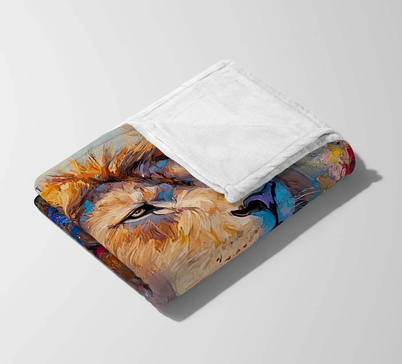 Löwe Fleecedecke von Nikis Art Studio