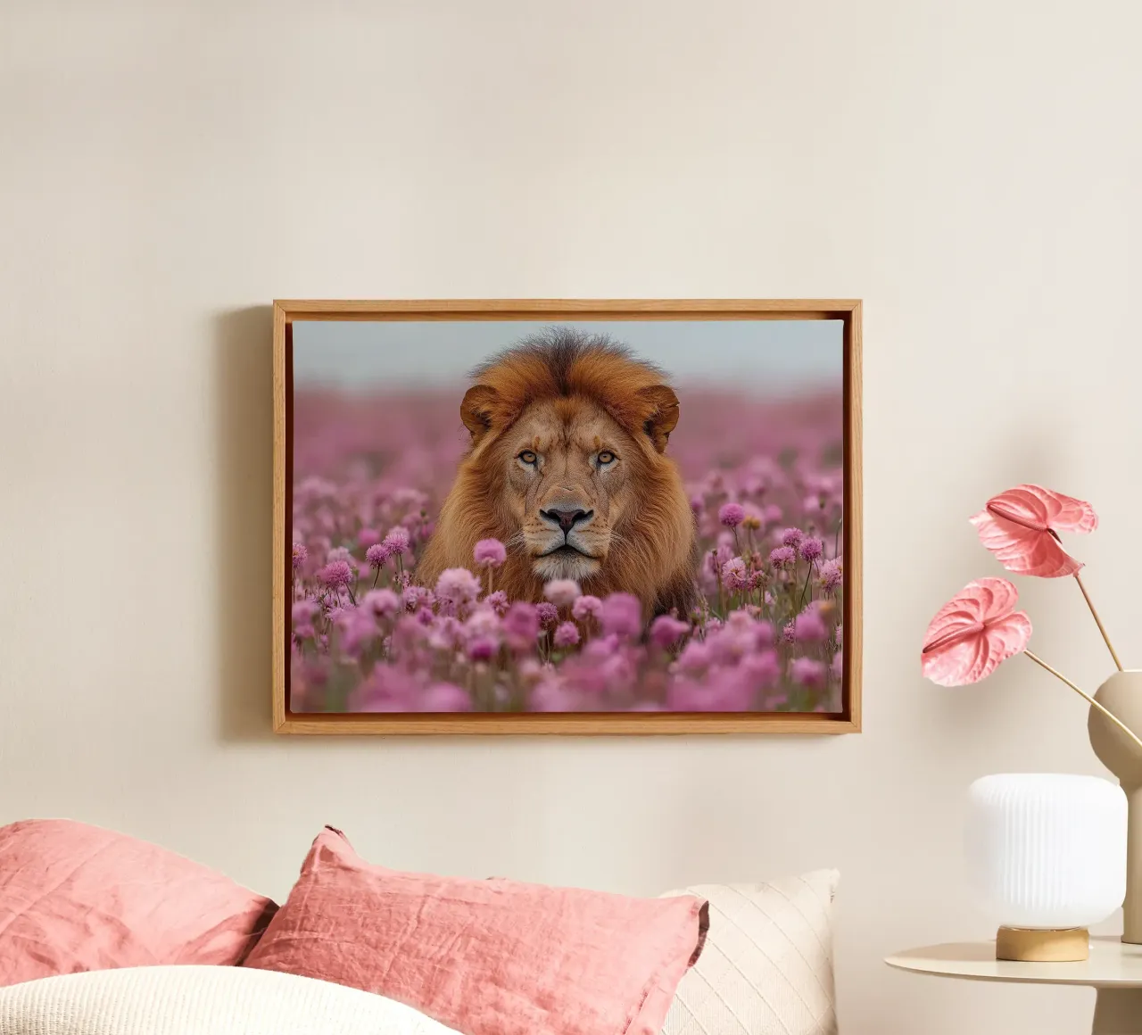 Leone tela con Cornice a cassetta da Nikis Art Studio