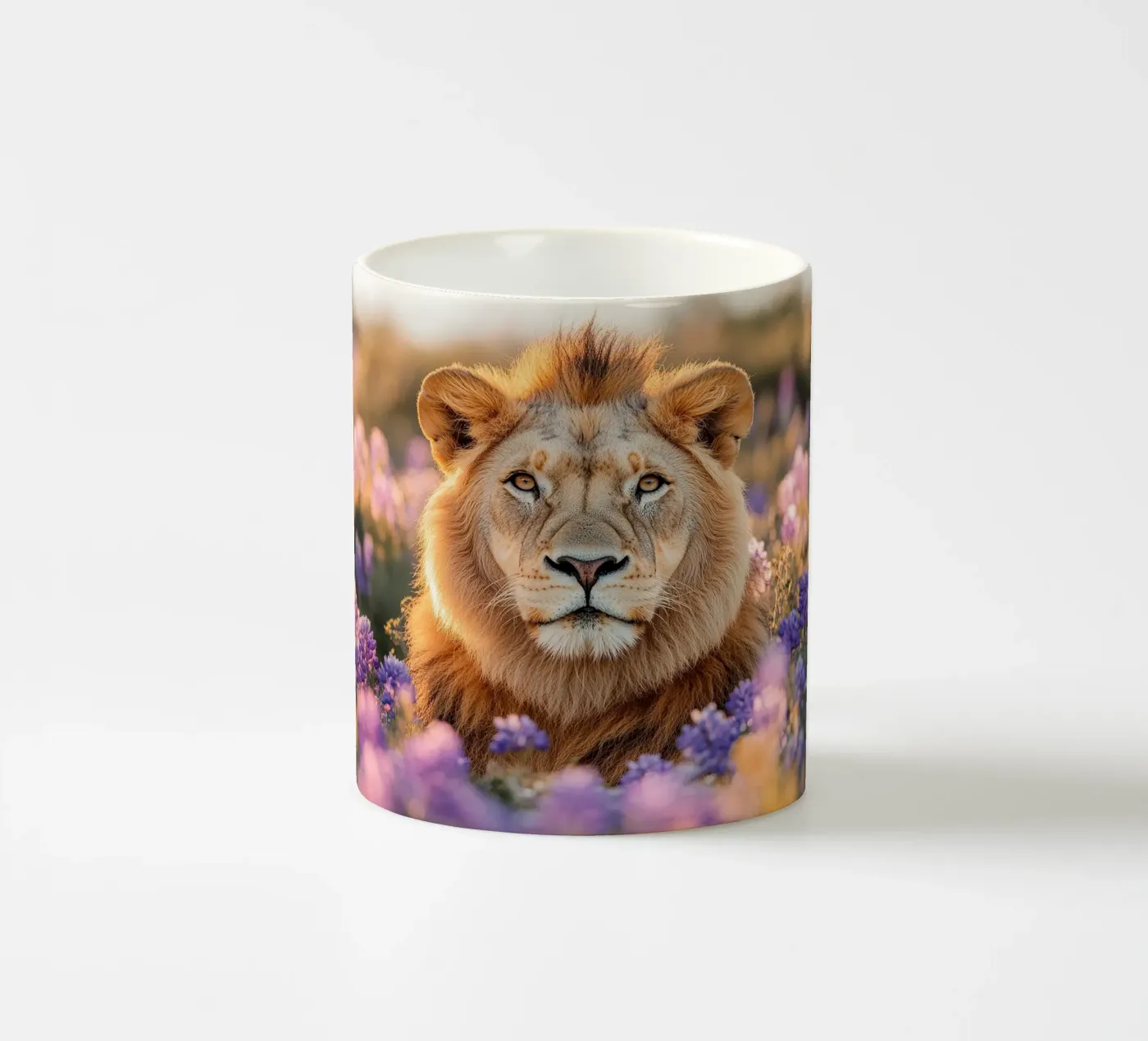 Lion ceramic mug by Nikis Art Studio