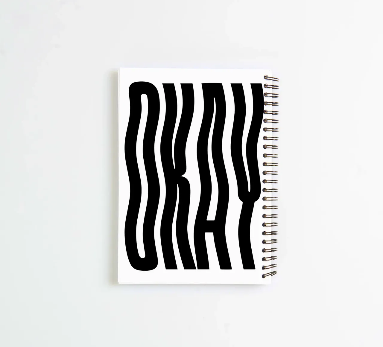 Okay Wavy Text spiral notebook by Paigaam Studio